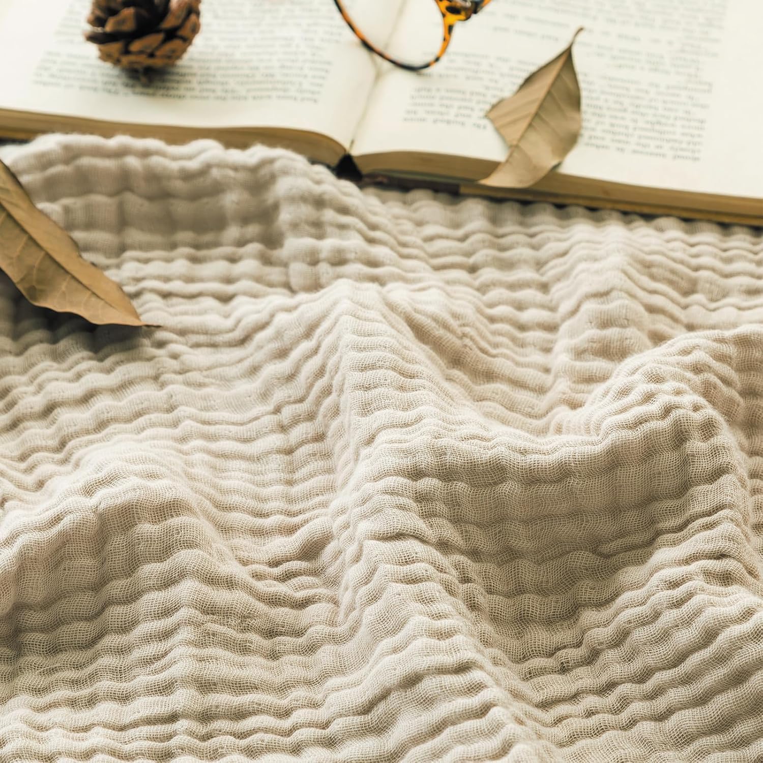 EMME Large 50x70 Cotton Throw Blanket for Women