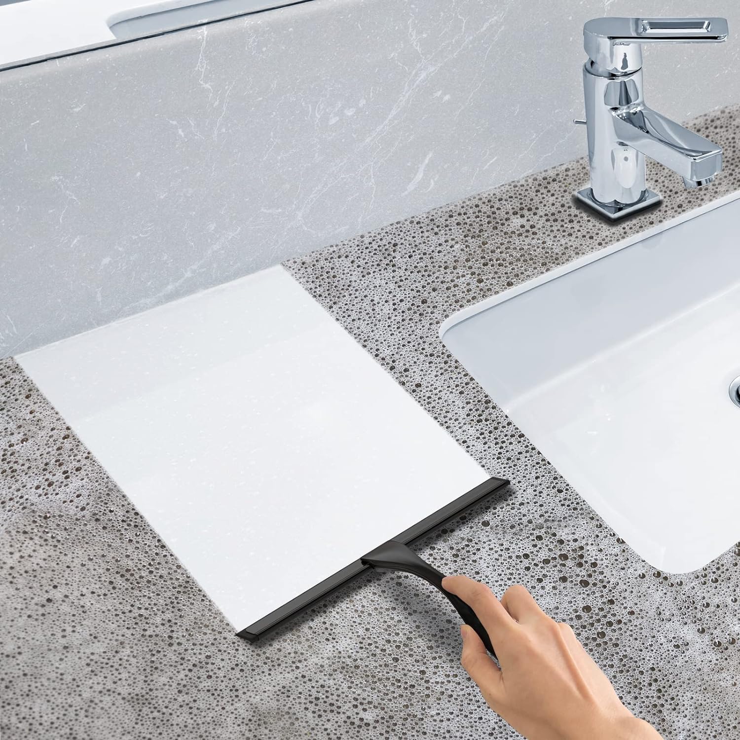 Docrok 10 Inch All-Purpose Shower Squeegee with 2 Hooks
