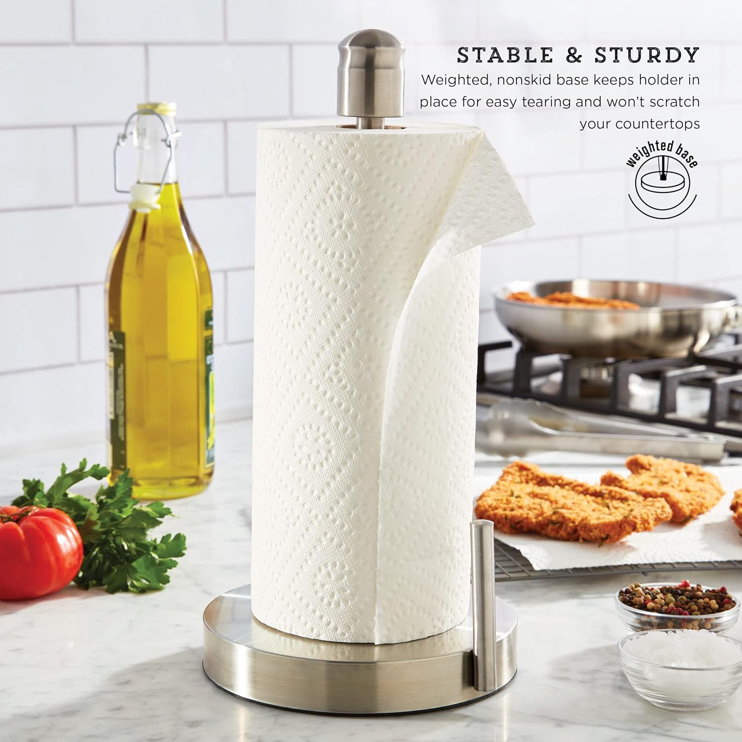 Kamenstein Perfect Tear Paper Towel Holder 13 Inch Silver