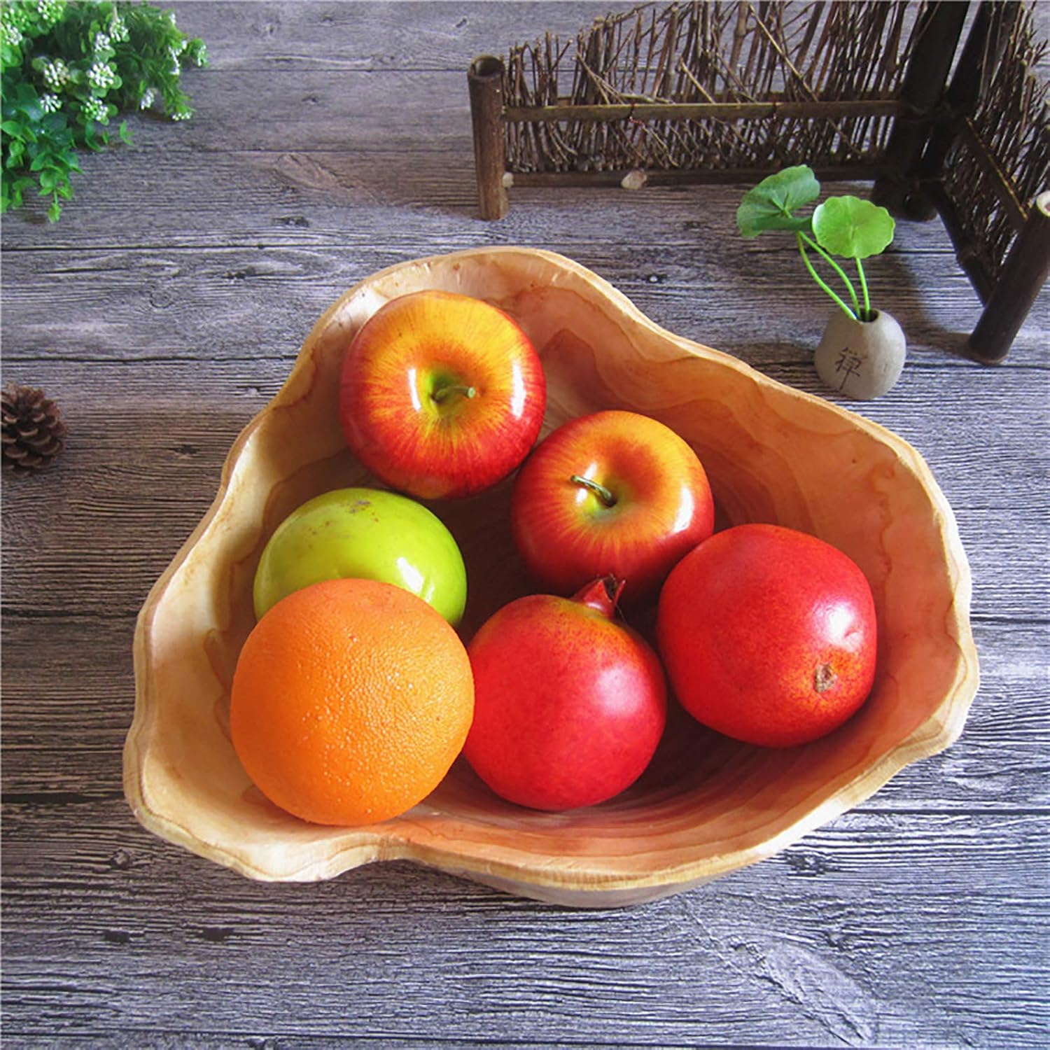 Handmade Natural Root Wood Salad Bowl 12-14 Inch