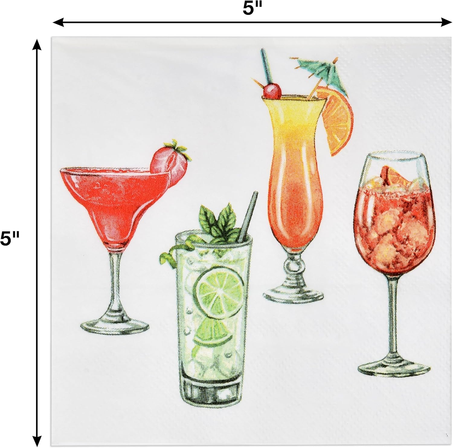 Gift Boutique 100 Count Cocktail Napkins for Summer Parties