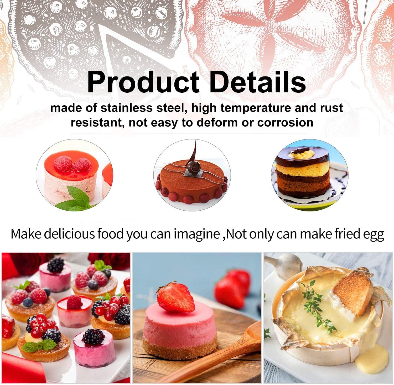 Stainless Steel Cookie Cutters 3Pcs Flower Edge Set