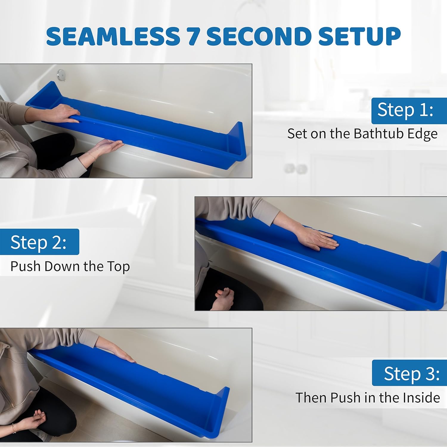 Tub Topper Splash Guard Play Shelf Blue