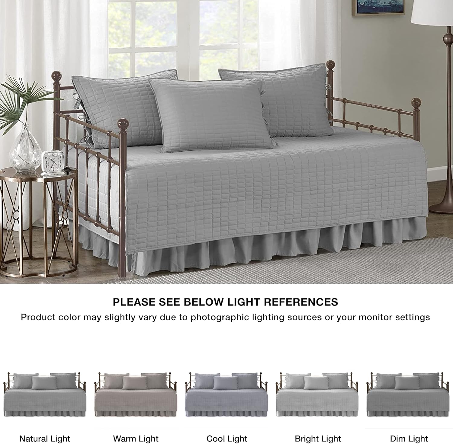 Comfort Spaces Daybed Cover Set Kienna Grey 75x39 5 Piece