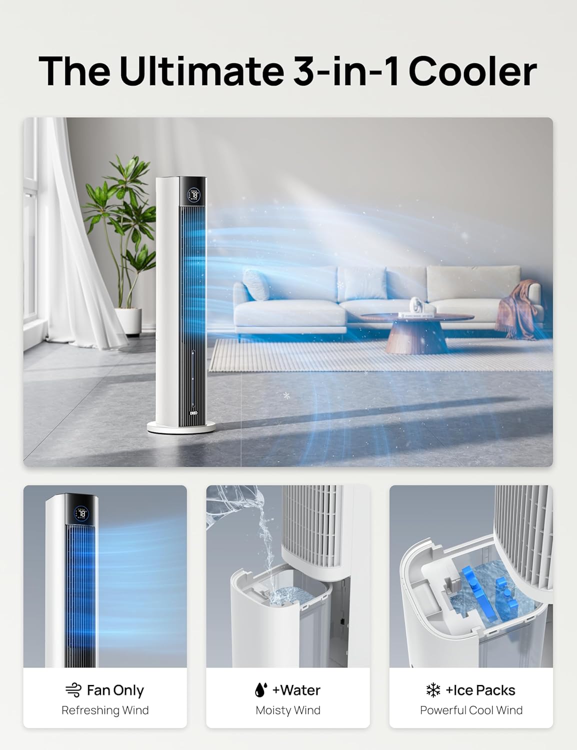 Dreo Evaporative Air Cooler 43 Floor Fan with APP Control