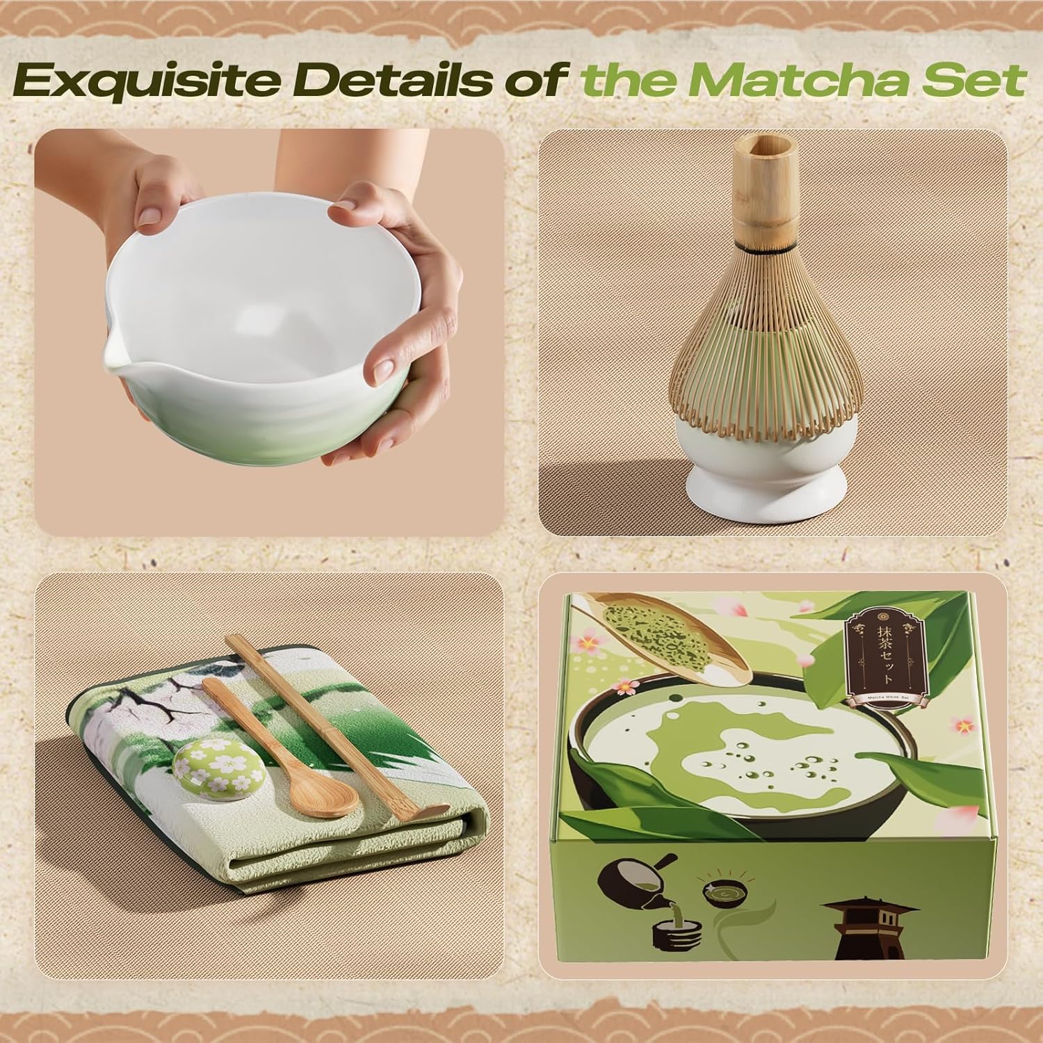 Geyphug 8-Piece Matcha Set with Bowl and Whisk