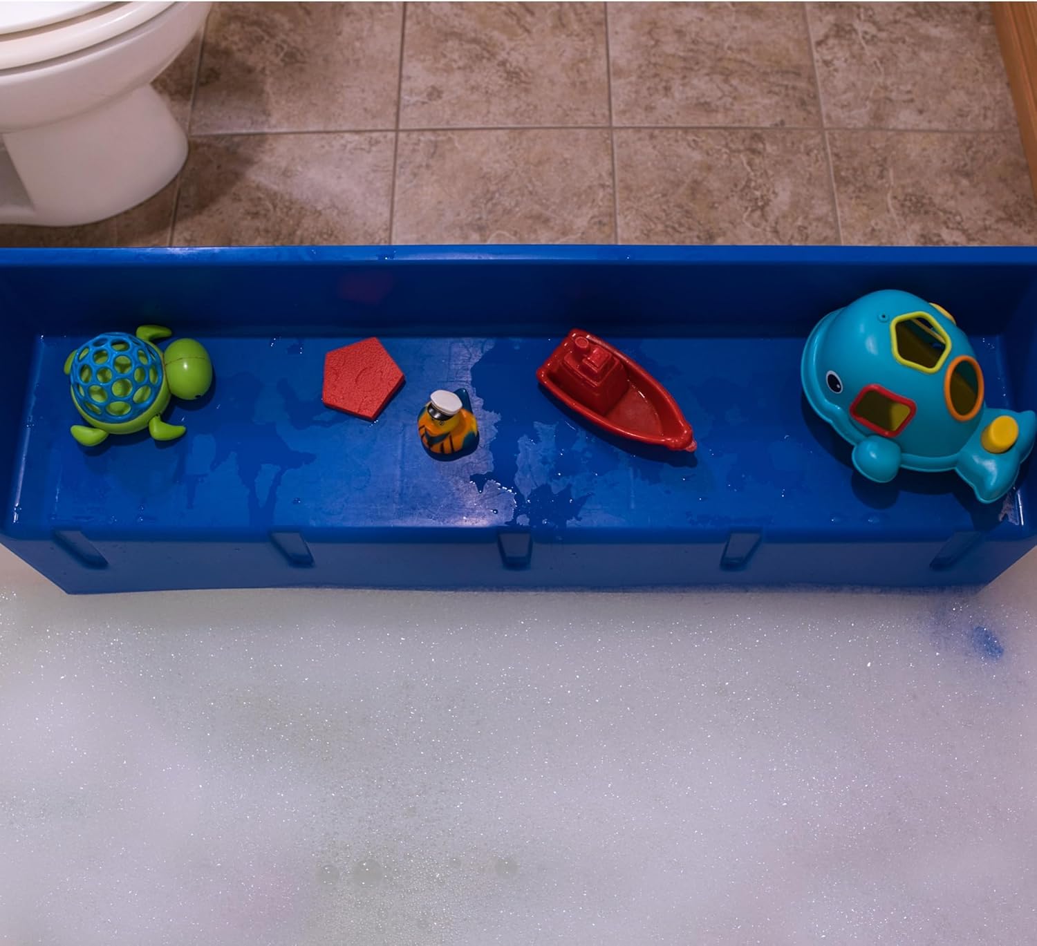 Tub Topper Splash Guard Play Shelf Blue