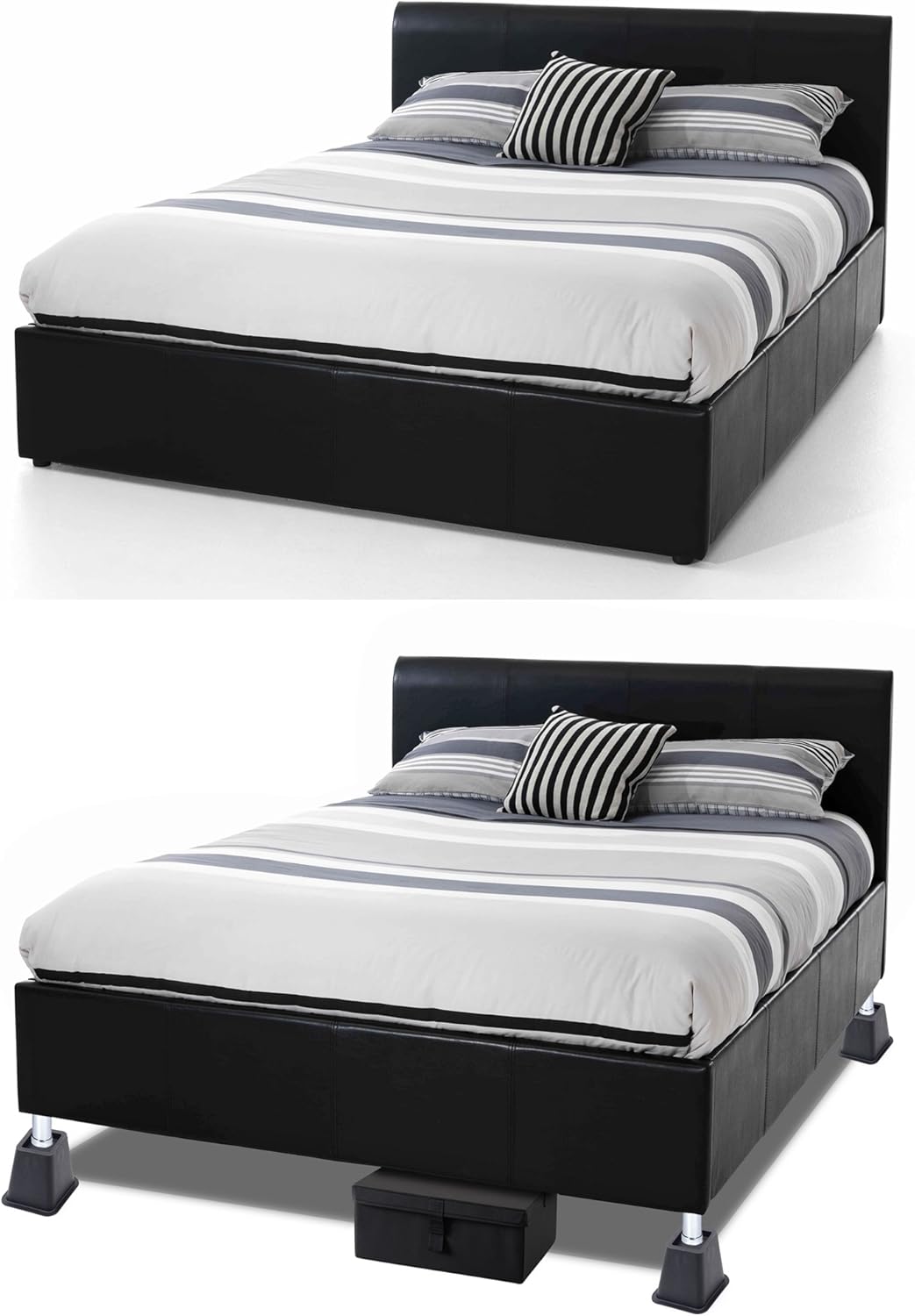 HOME IT 5 to 6-Inch Black Bed Risers 4-Pack