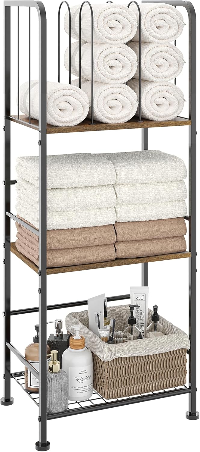 Durable 3-Tier Metal Towel Rack for Bathroom and Pool