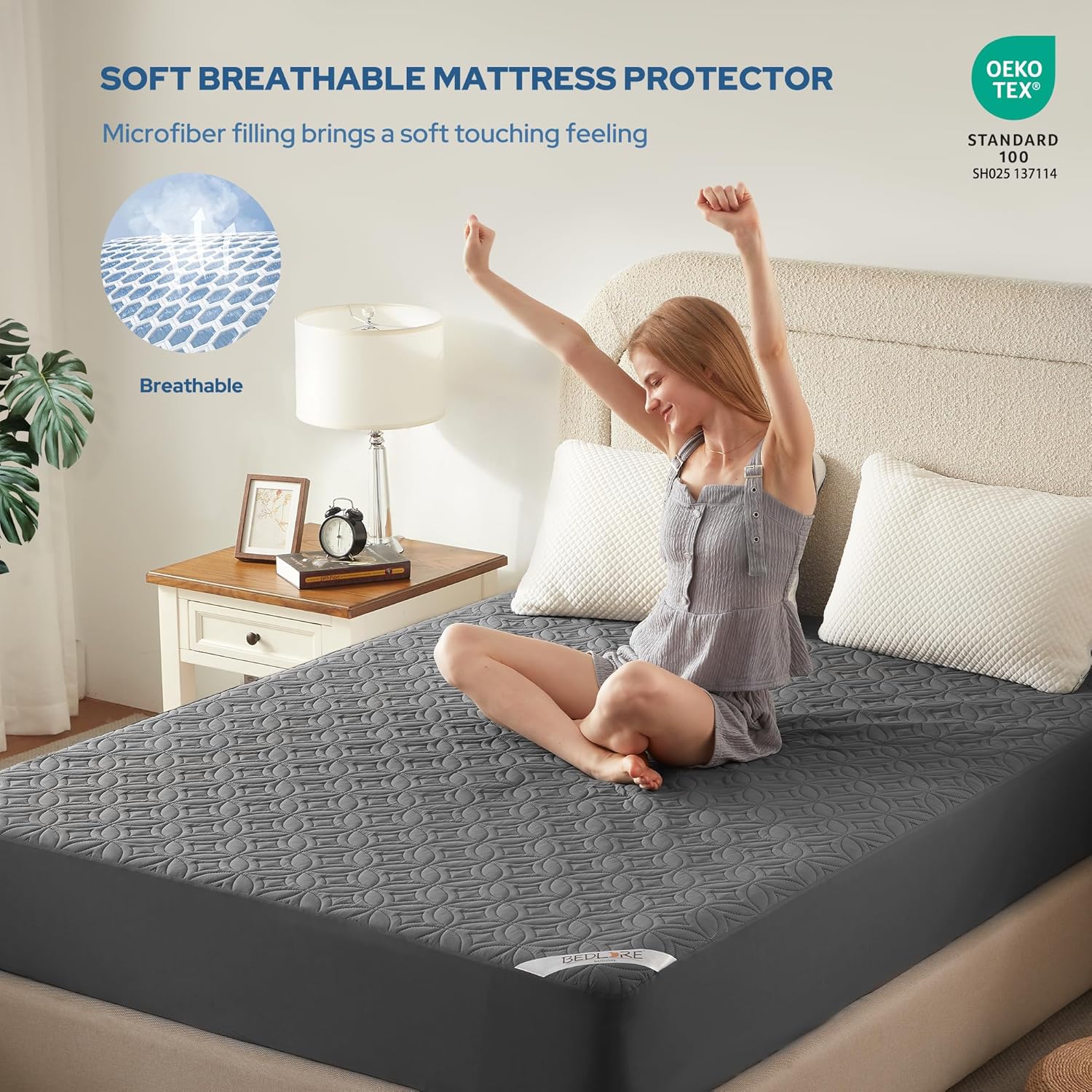 BEDLORE Waterproof Mattress Protector Queen Size