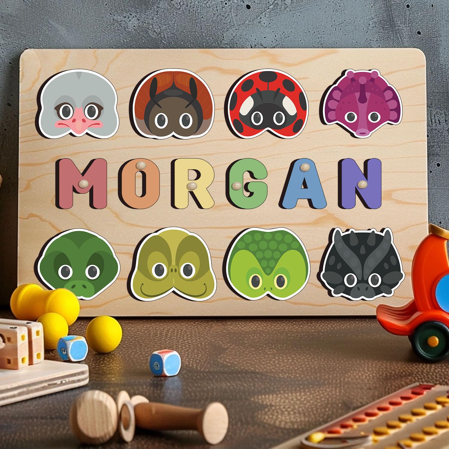 Personalized Wooden Name Puzzle for Toddlers 1-3