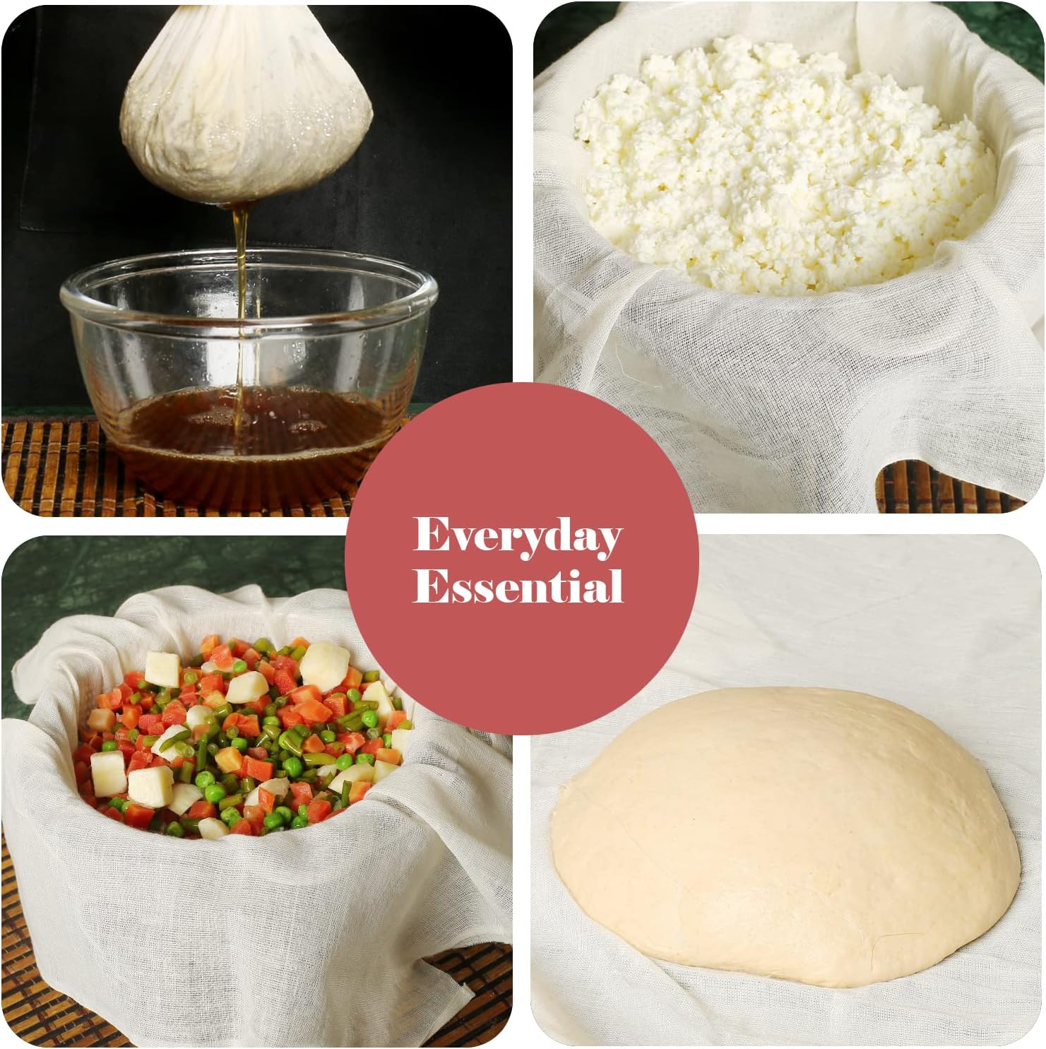 8 PCS Grade 100 Cheese Cloths 20x20 Inch Reusable