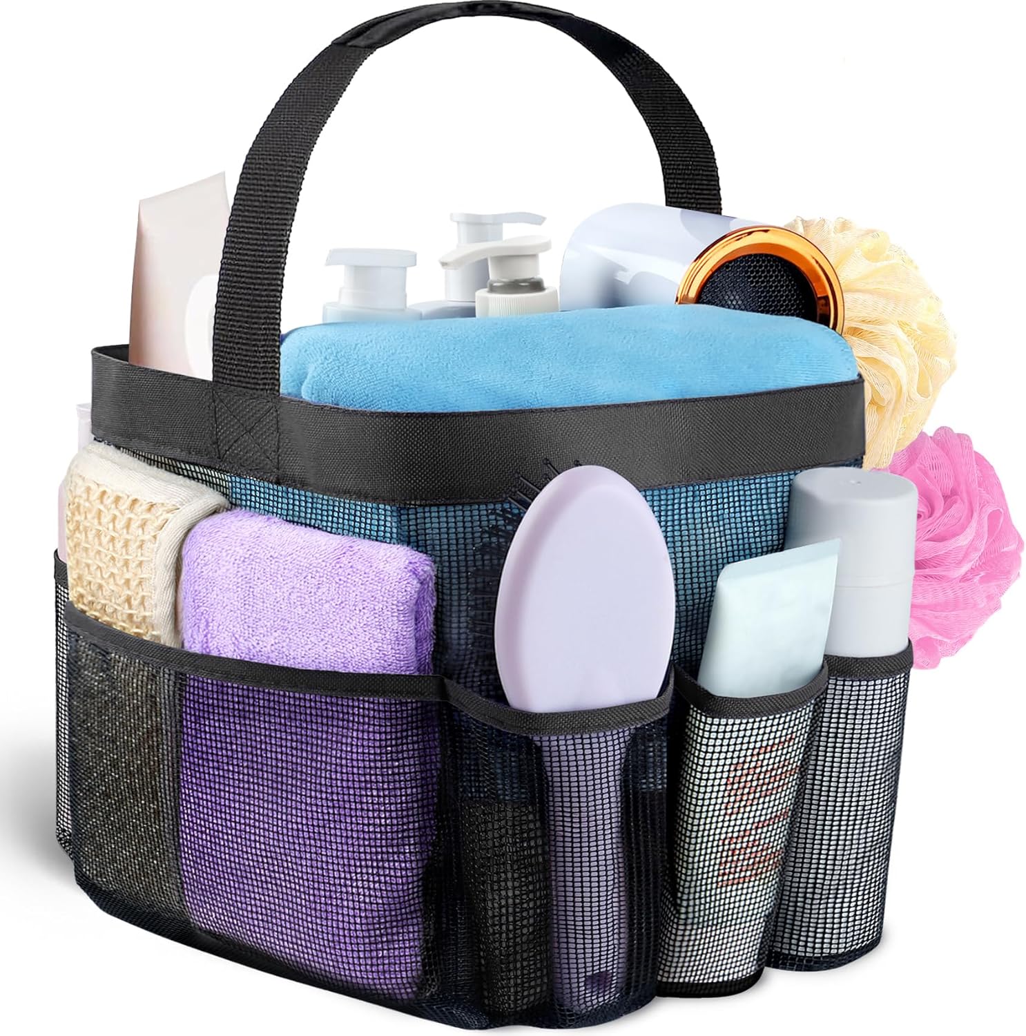 Attmu Mesh Shower Caddy with 8 Pockets Portable Dorm Organizer