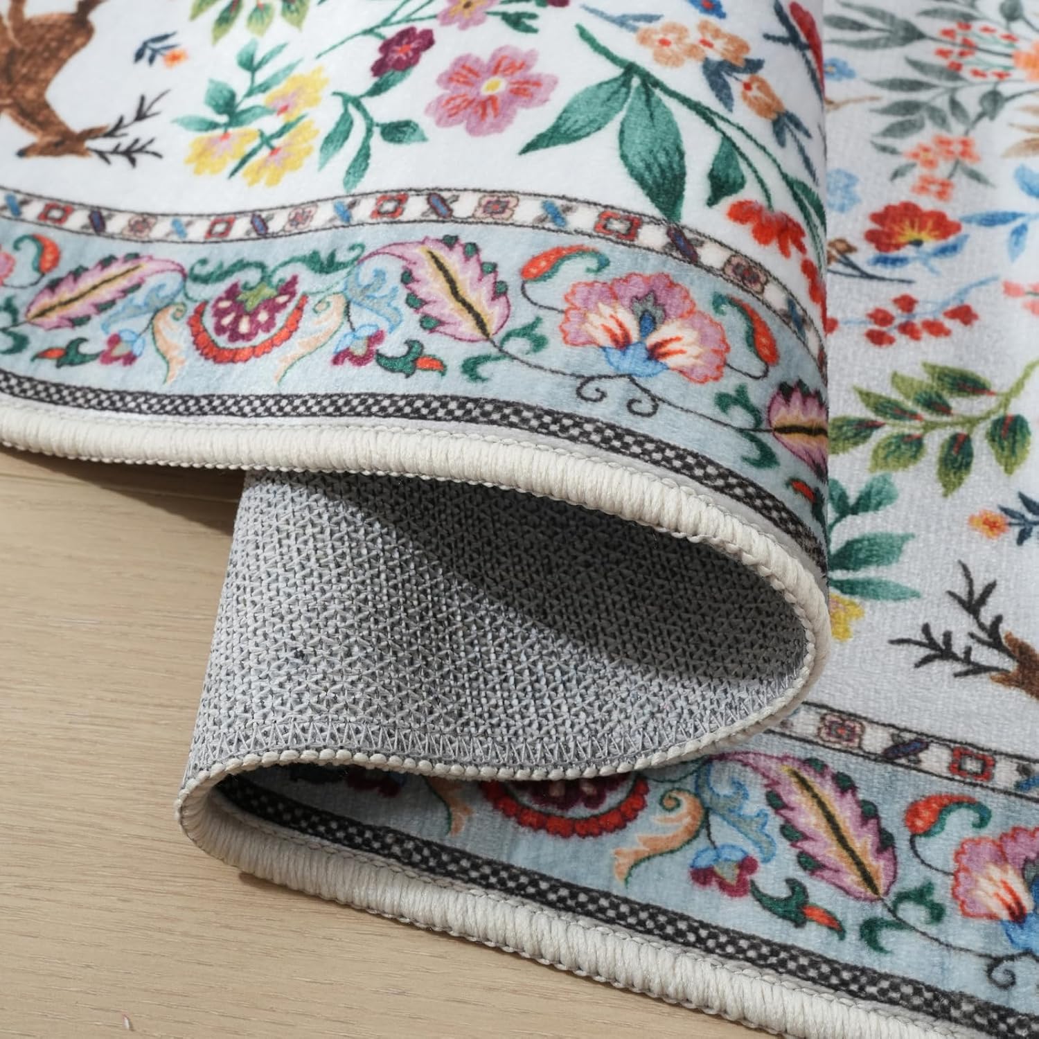 Rugcomf Floral Washable Kitchen Runner Rug 26x8