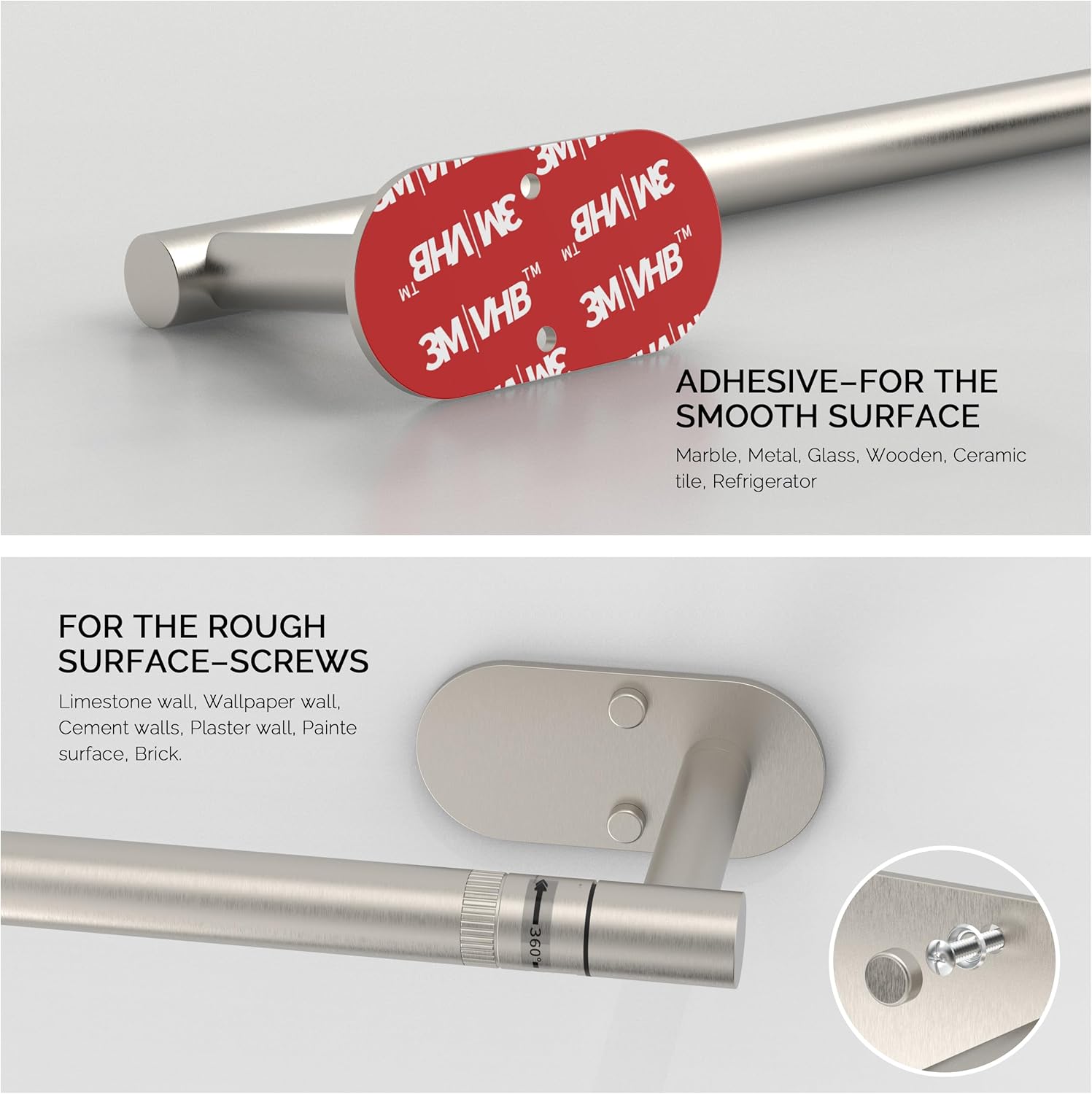 SUS304 Stainless Steel Paper Towel Holder Silver