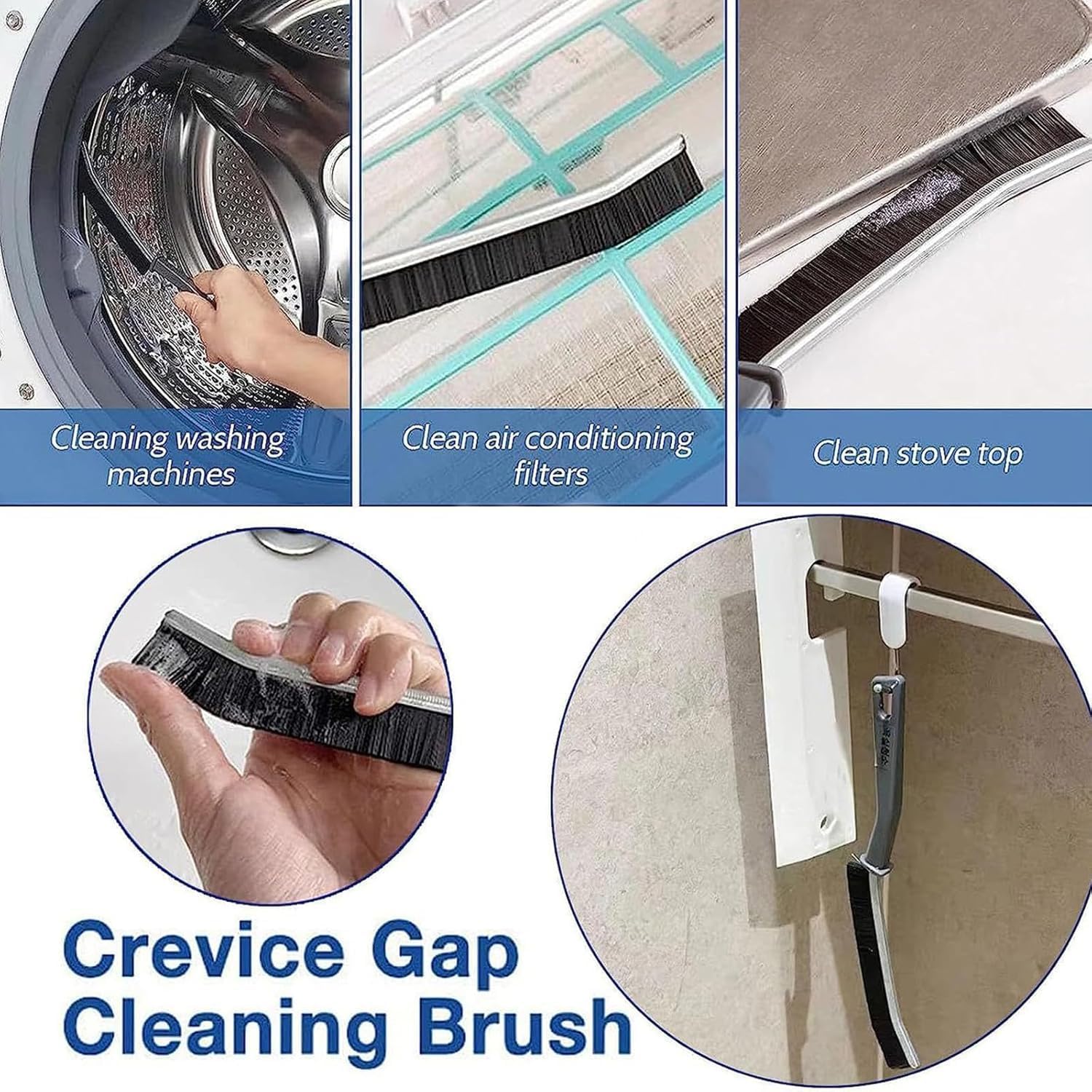 Crevice Cleaning Brush 3 Pack for Kitchen Bathroom Tiles Window Tracks