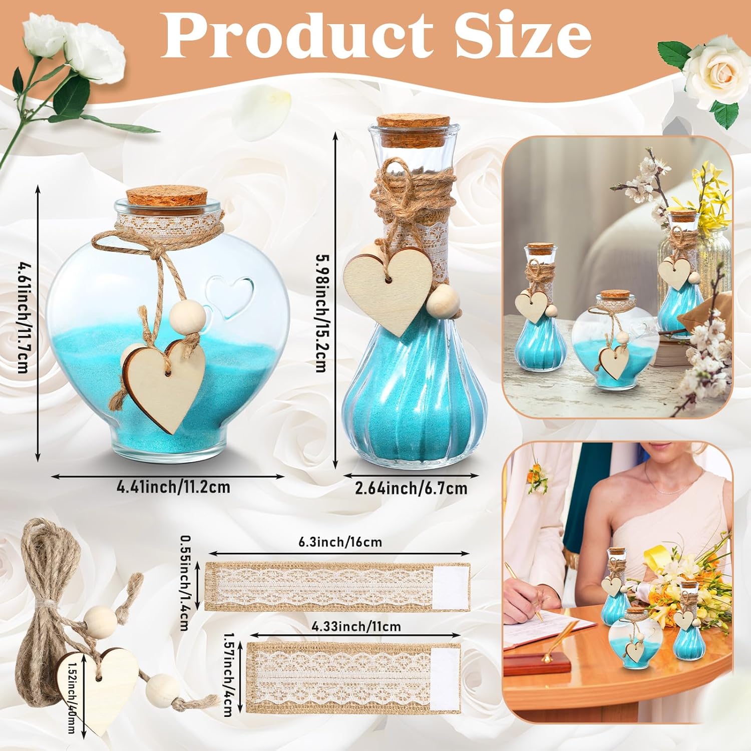 Layhit Unity Sand Ceremony Set 3 Pcs Decorative Vase