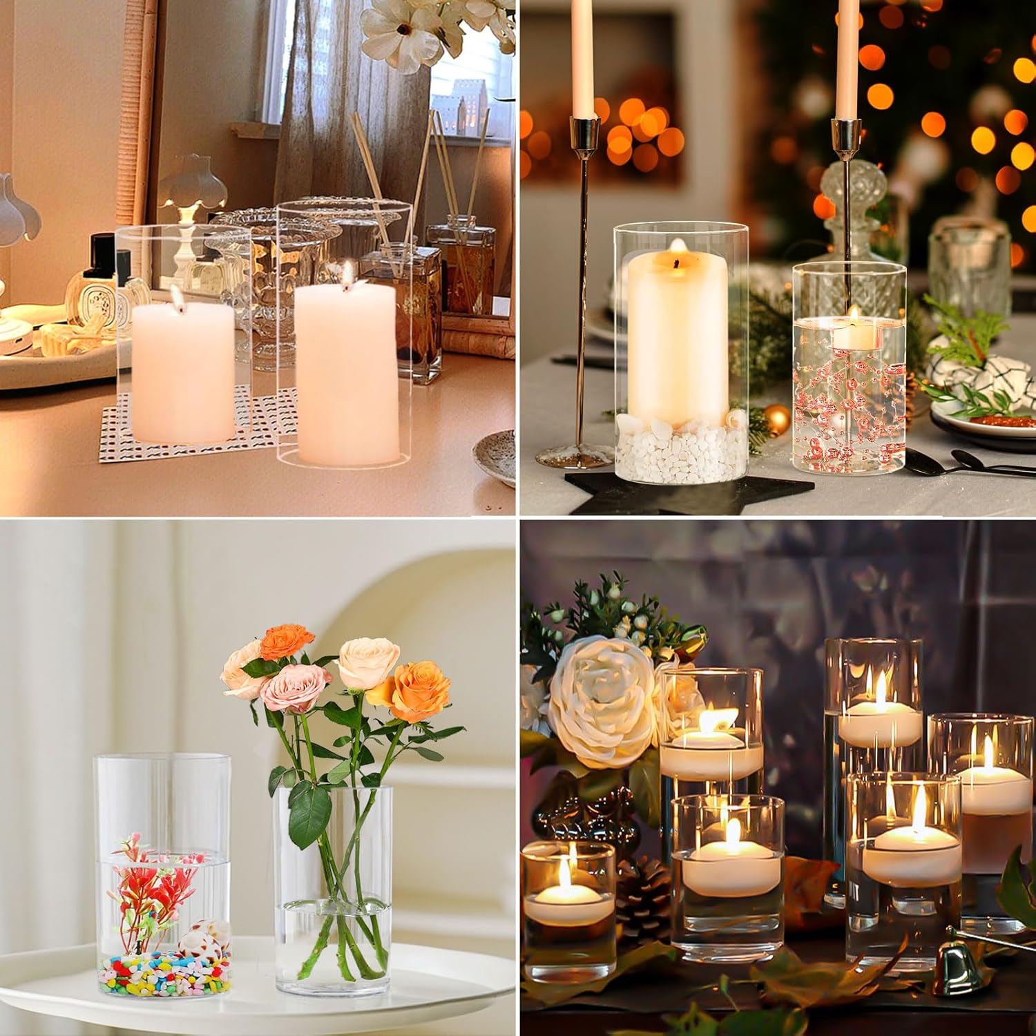 Hurricane Candle Holder Clear Glass 6PCS