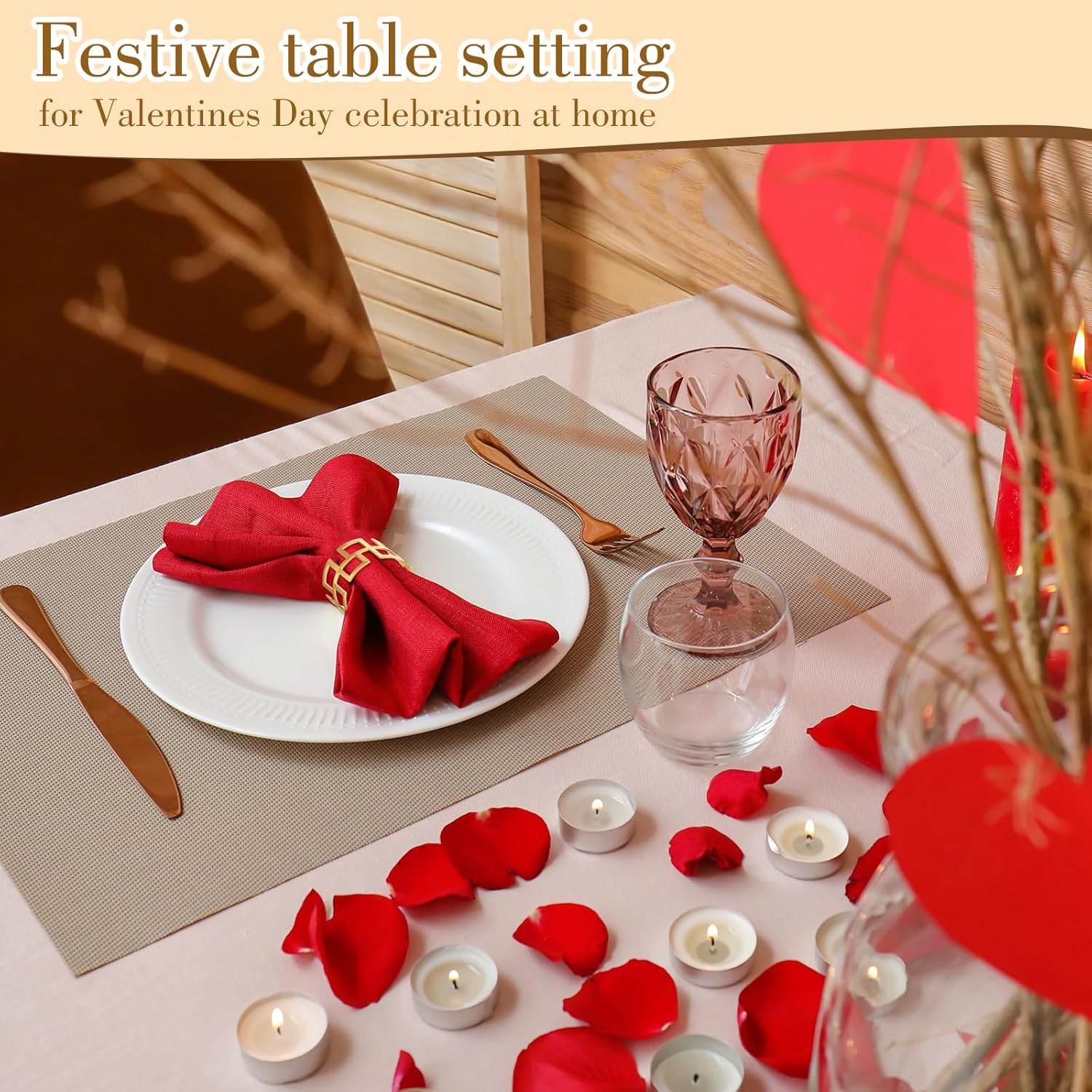 Sliner 50 Pcs Gold Napkin Rings for Parties and Events