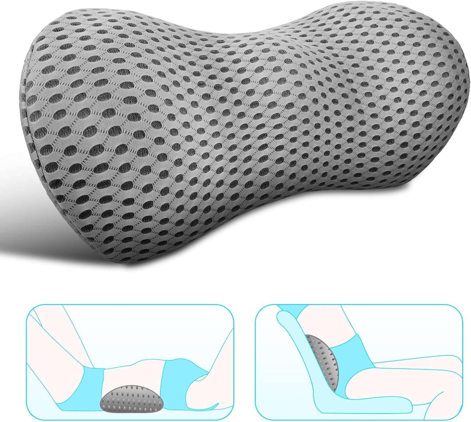 Panduo Lumbar Support Pillow - Memory Foam for Back Pain Relief