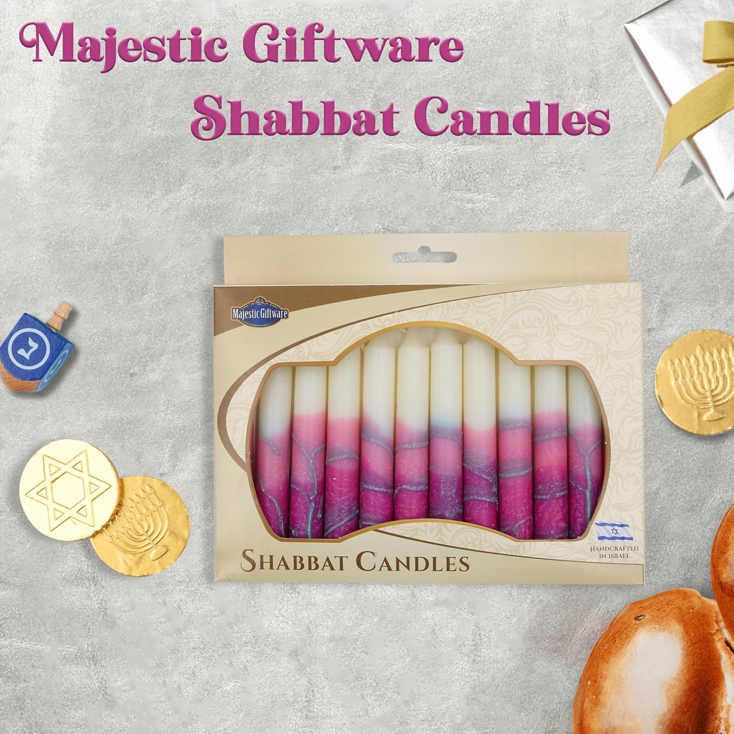 12-Pack Shabbat Candles Dripless Handcrafted Traditional