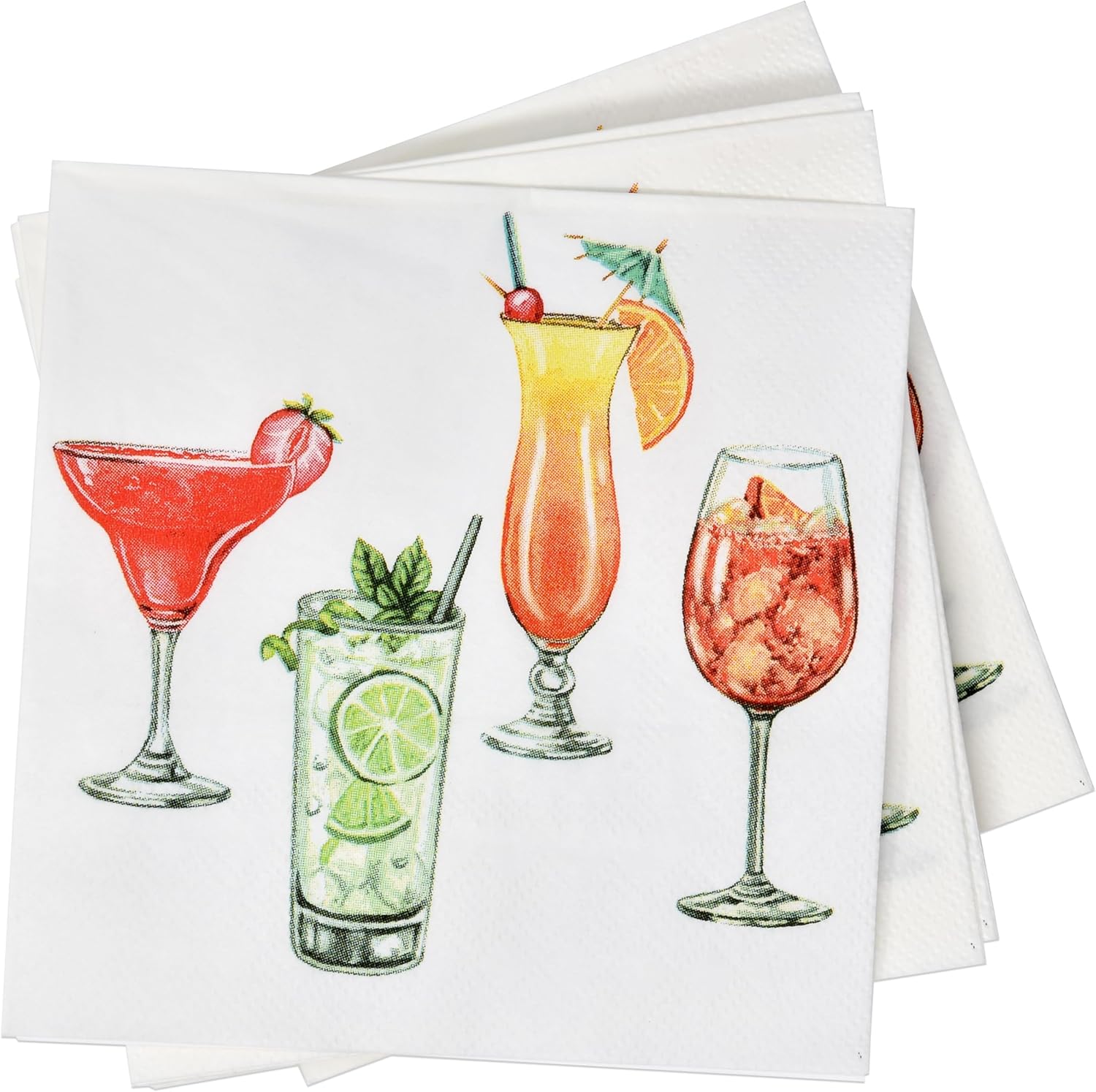 Gift Boutique 100 Count Cocktail Napkins for Summer Parties