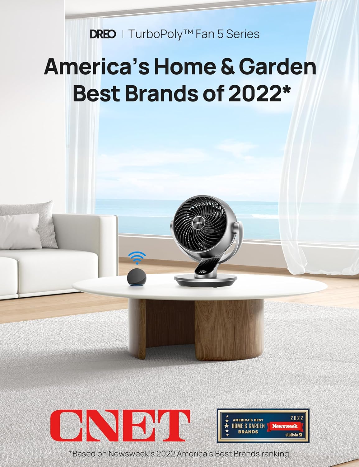 Dreo Smart Fan for Bedroom with Remote and Voice Control