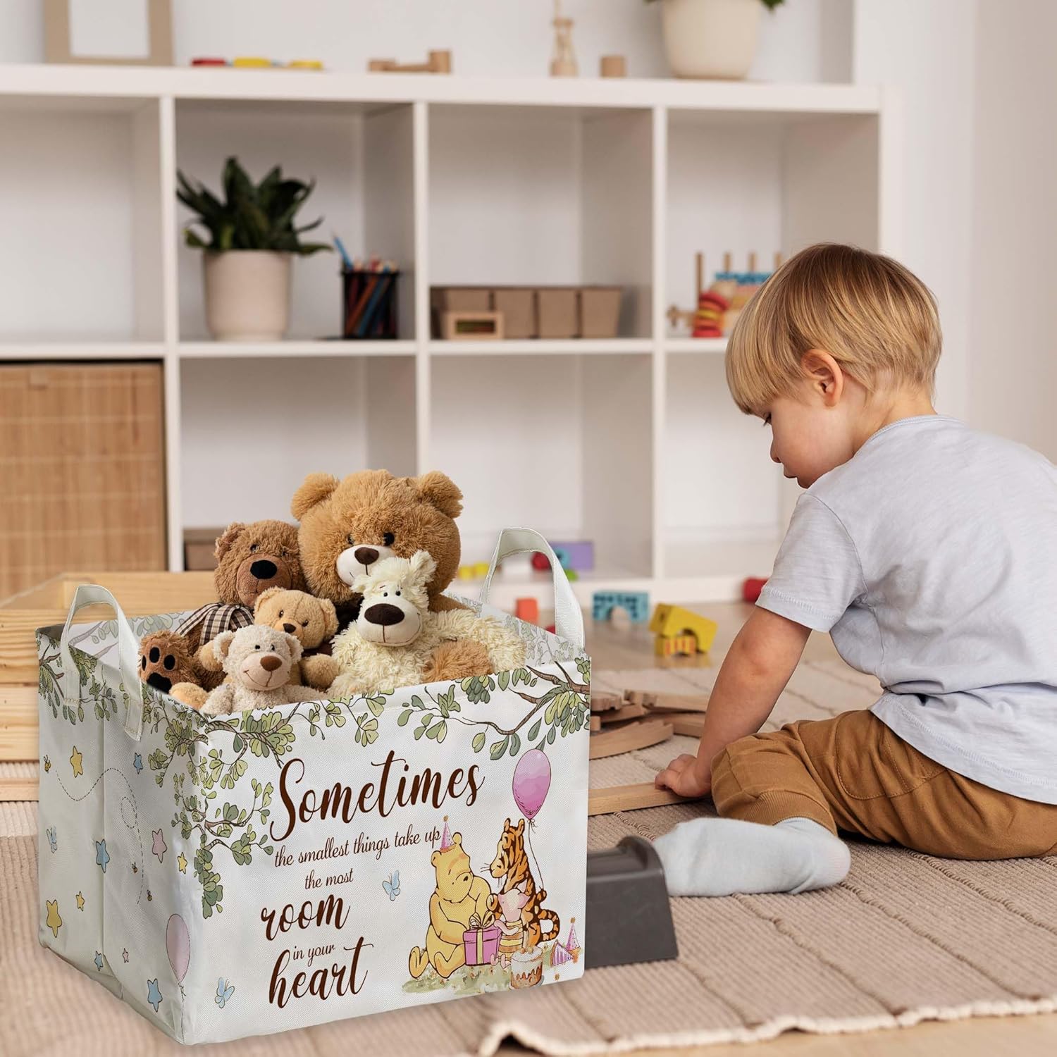 Winnie the Pooh Baby Storage Basket with Waterproof PE Coating