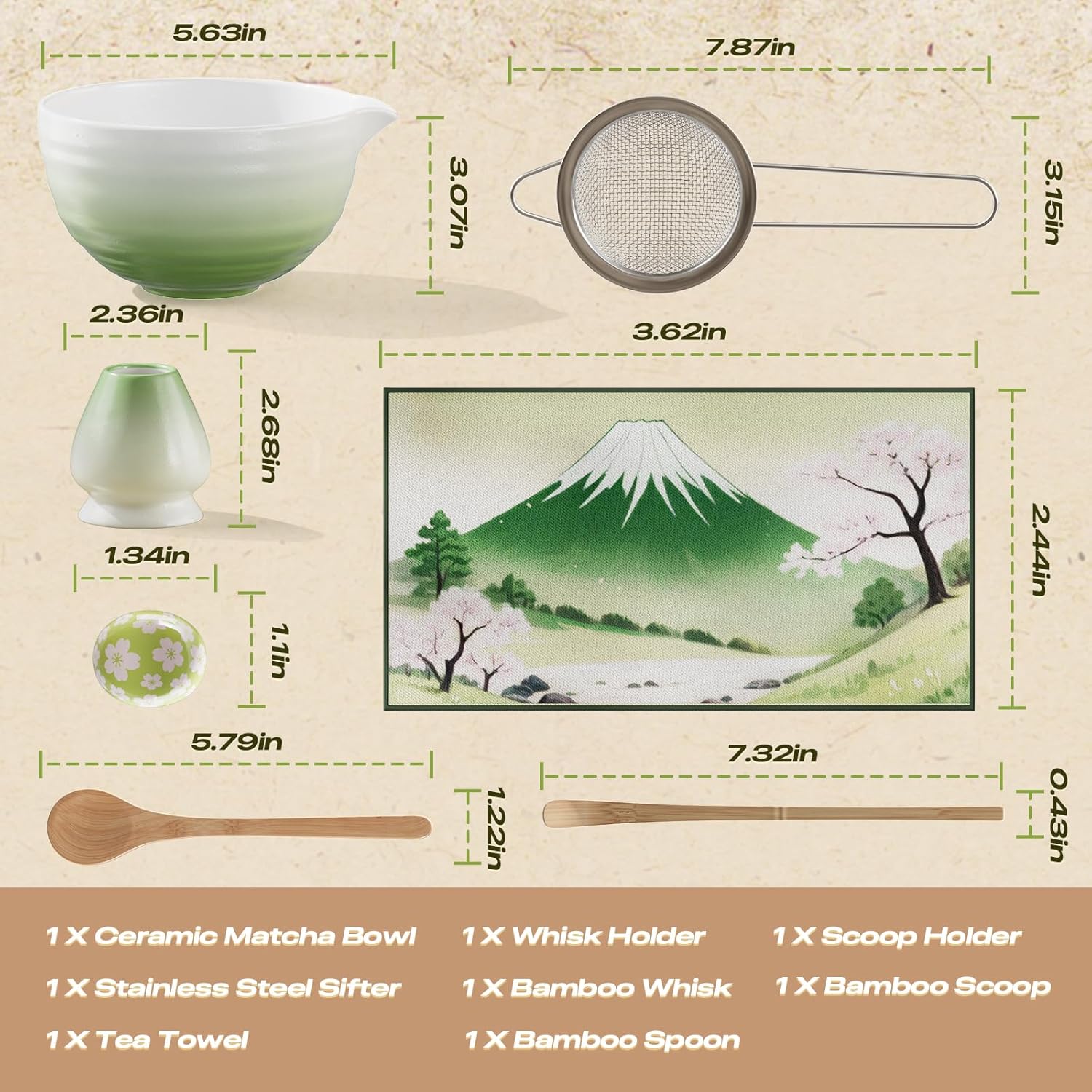 Geyphug 8-Piece Matcha Set with Bowl and Whisk