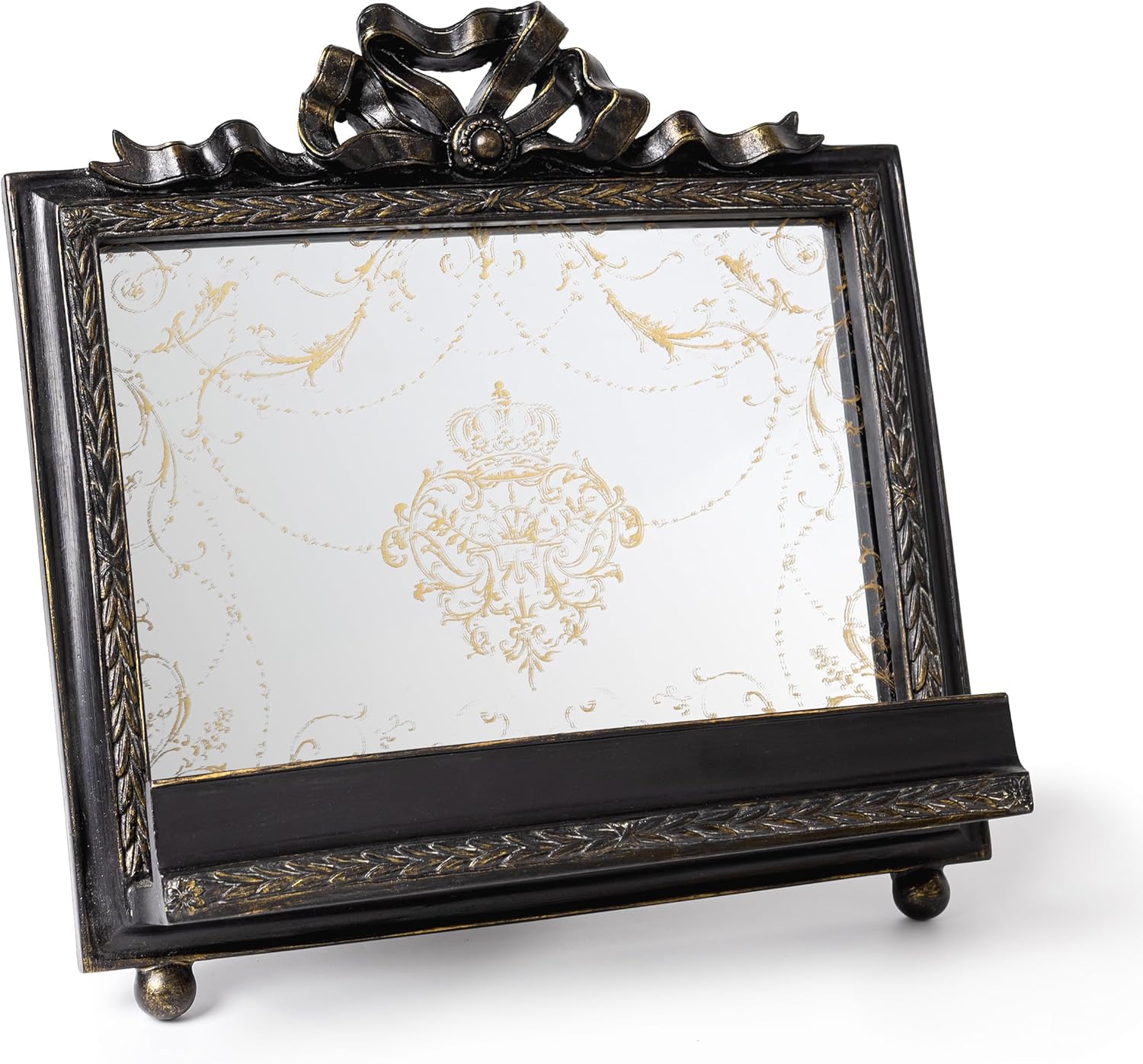 AELS Vintage Ornated Cookbook Stand Black