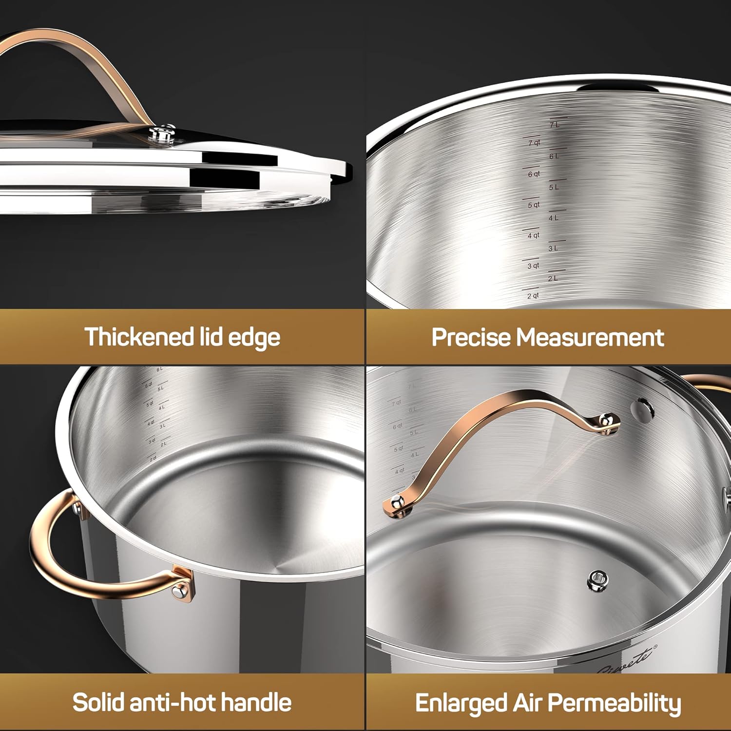 Ciwete Stock Pot 8 Quart 12 Quart