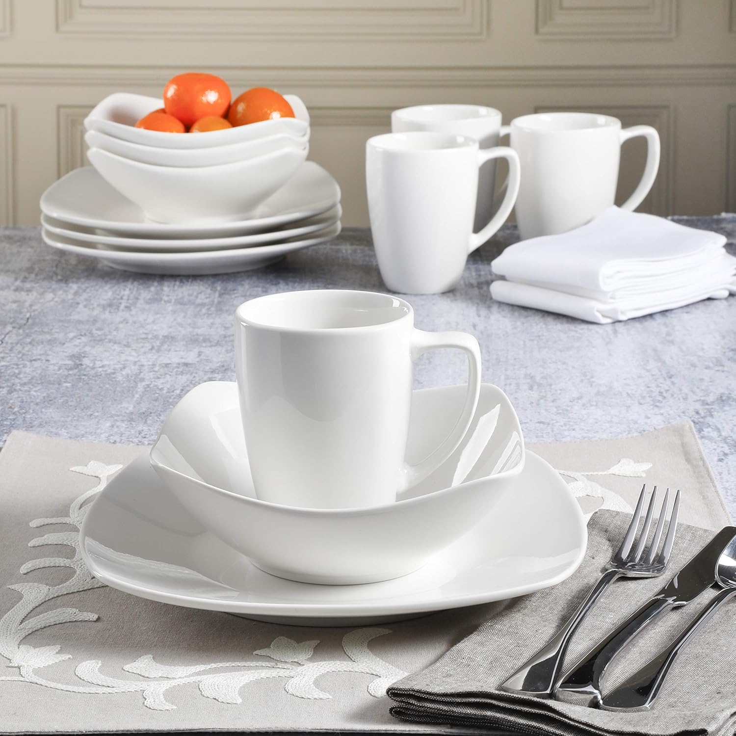 Gibson Home Zen Buffet 24-Piece Dinnerware Set - White