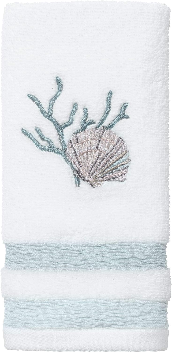 Avanti Linens Fingertip Towel - Soft Absorbent Cotton Coastal Terrazo Collection