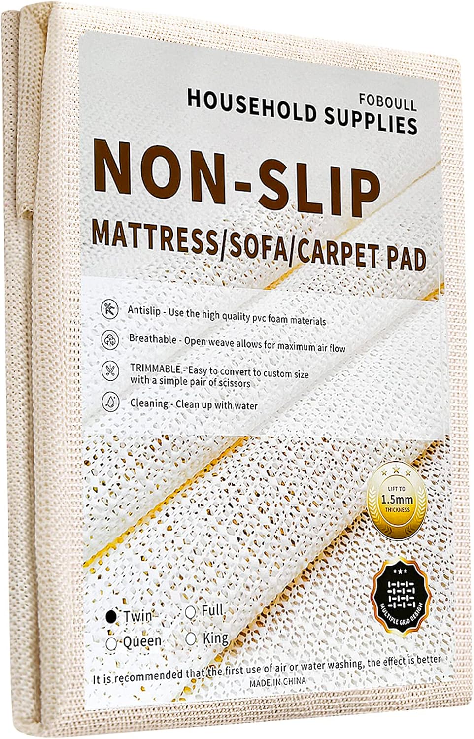 Foboull Mattress Slide Stopper Non Slip Pad Twin Size