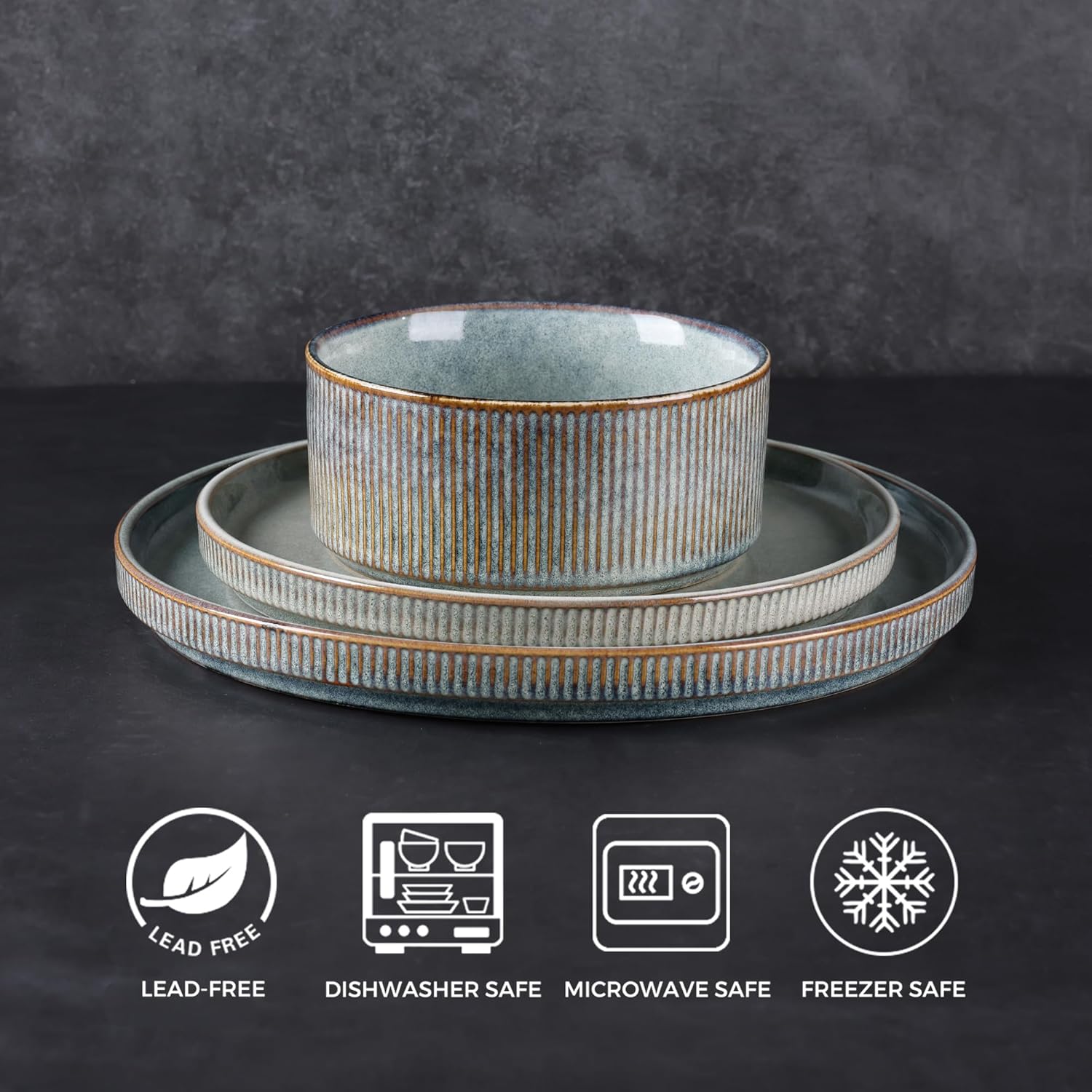 GBHOME Stoneware Dinnerware Set for 4