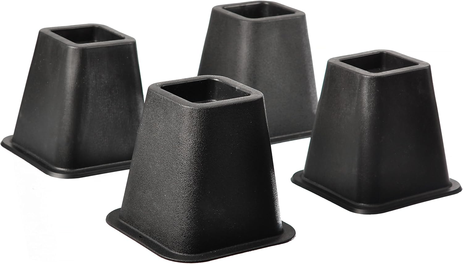 HOME IT 5 to 6-Inch Black Bed Risers 4-Pack