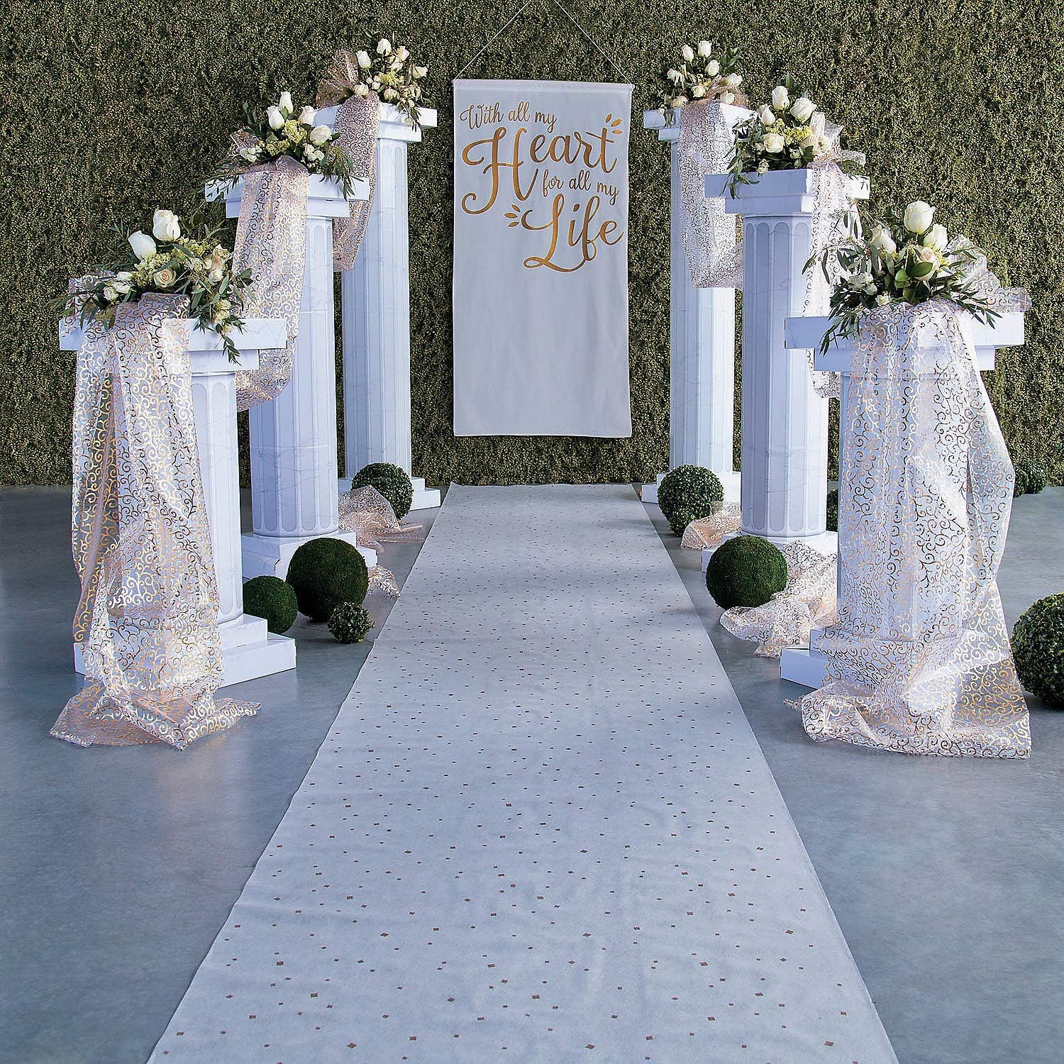 Fun Express 6 Tall Marble-Look Fluted Pillars 2 Pieces