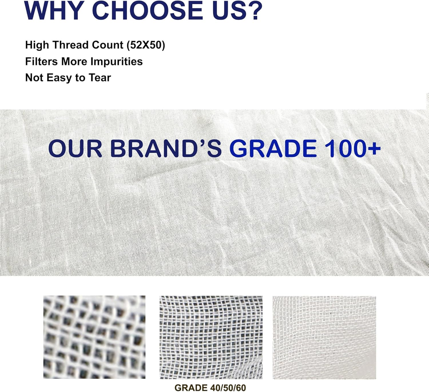 8 PCS Grade 100 Cheese Cloths 20x20 Inch Reusable
