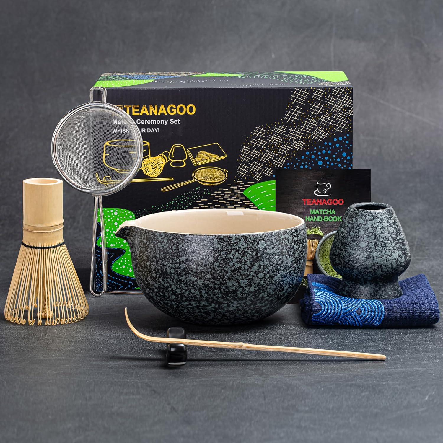 TEANAGOO 7-Piece Matcha Whisk Set for Ceremonies
