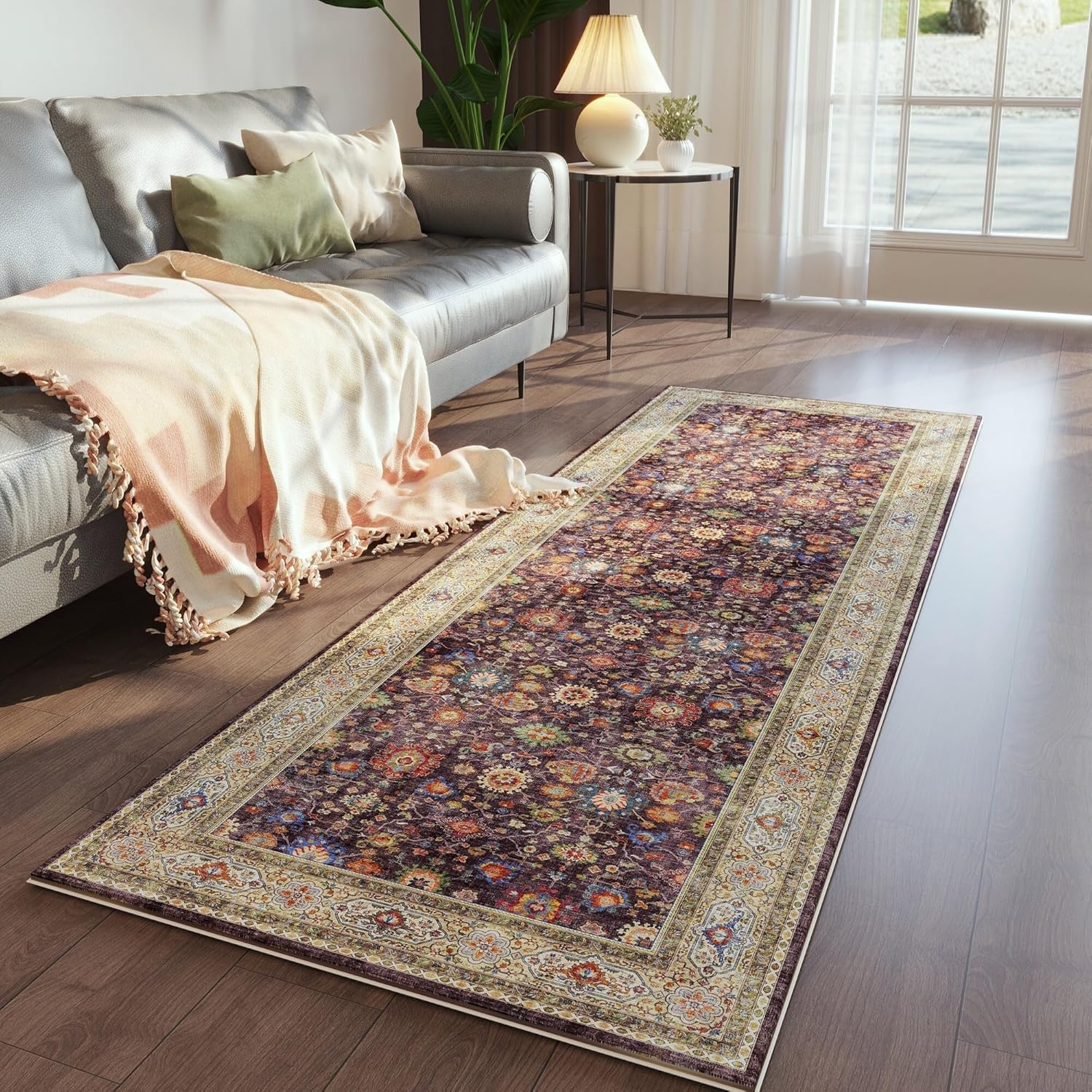 Dark Espresso Runner Rug for Hallways Kitchen