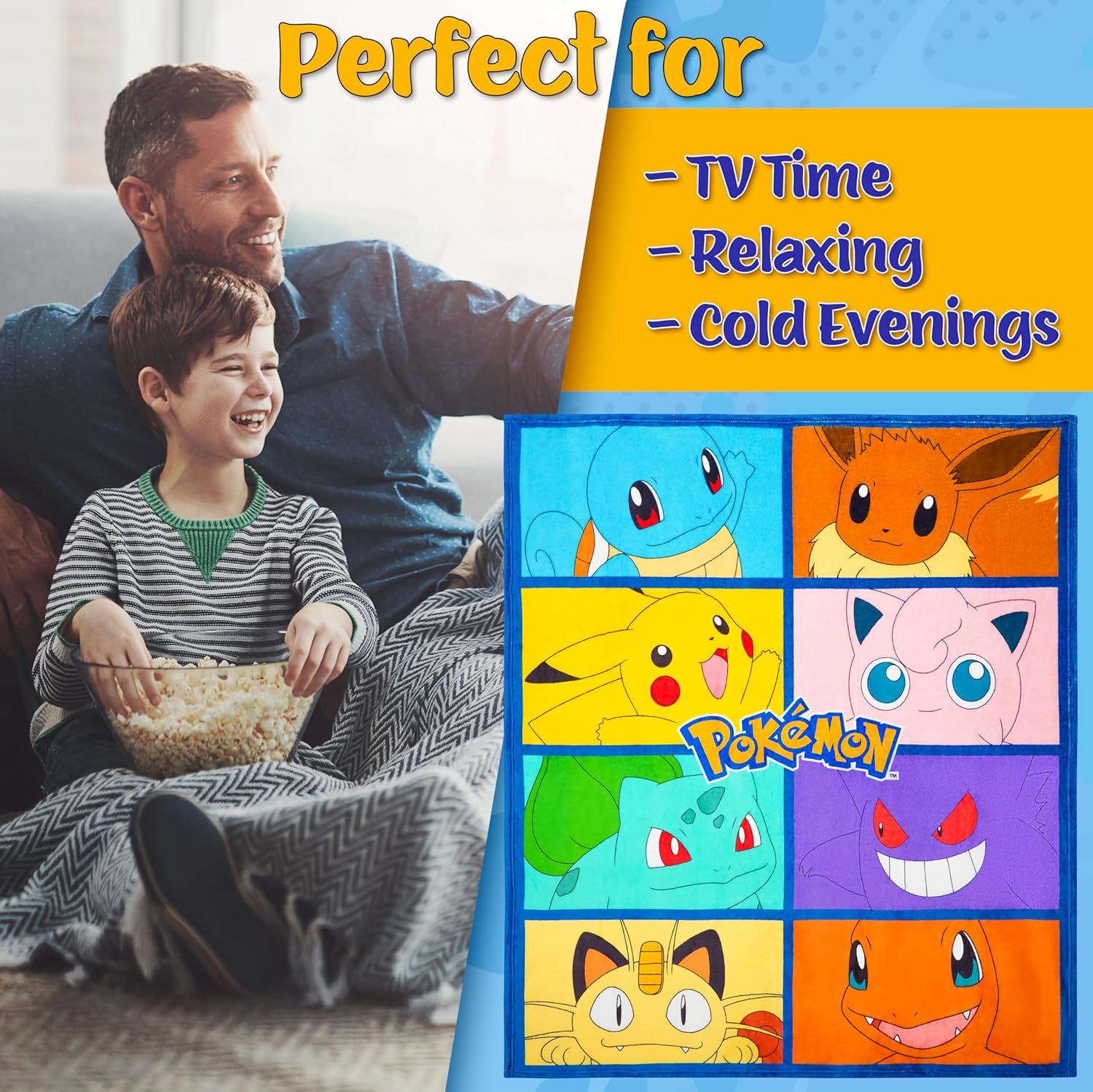 Pokemon Soft Fleece Throw Blanket 51x59in