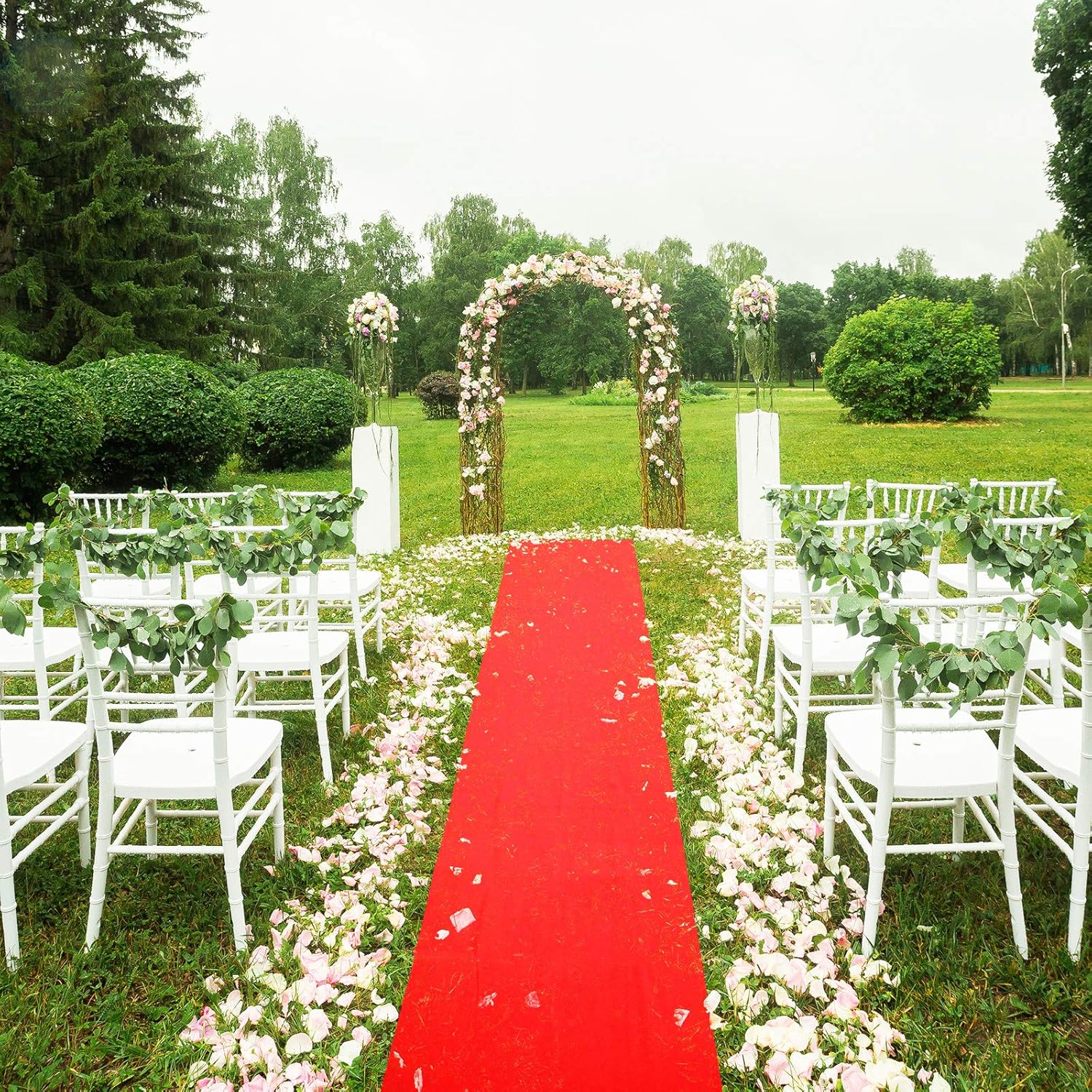 Shappy Red Carpet Runner Rug with Tape for Party Events