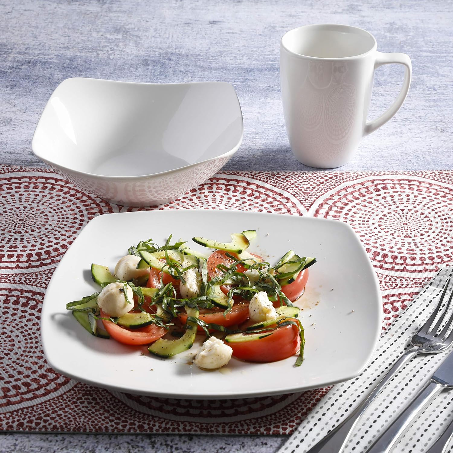 Gibson Home Zen Buffet 24-Piece Dinnerware Set - White
