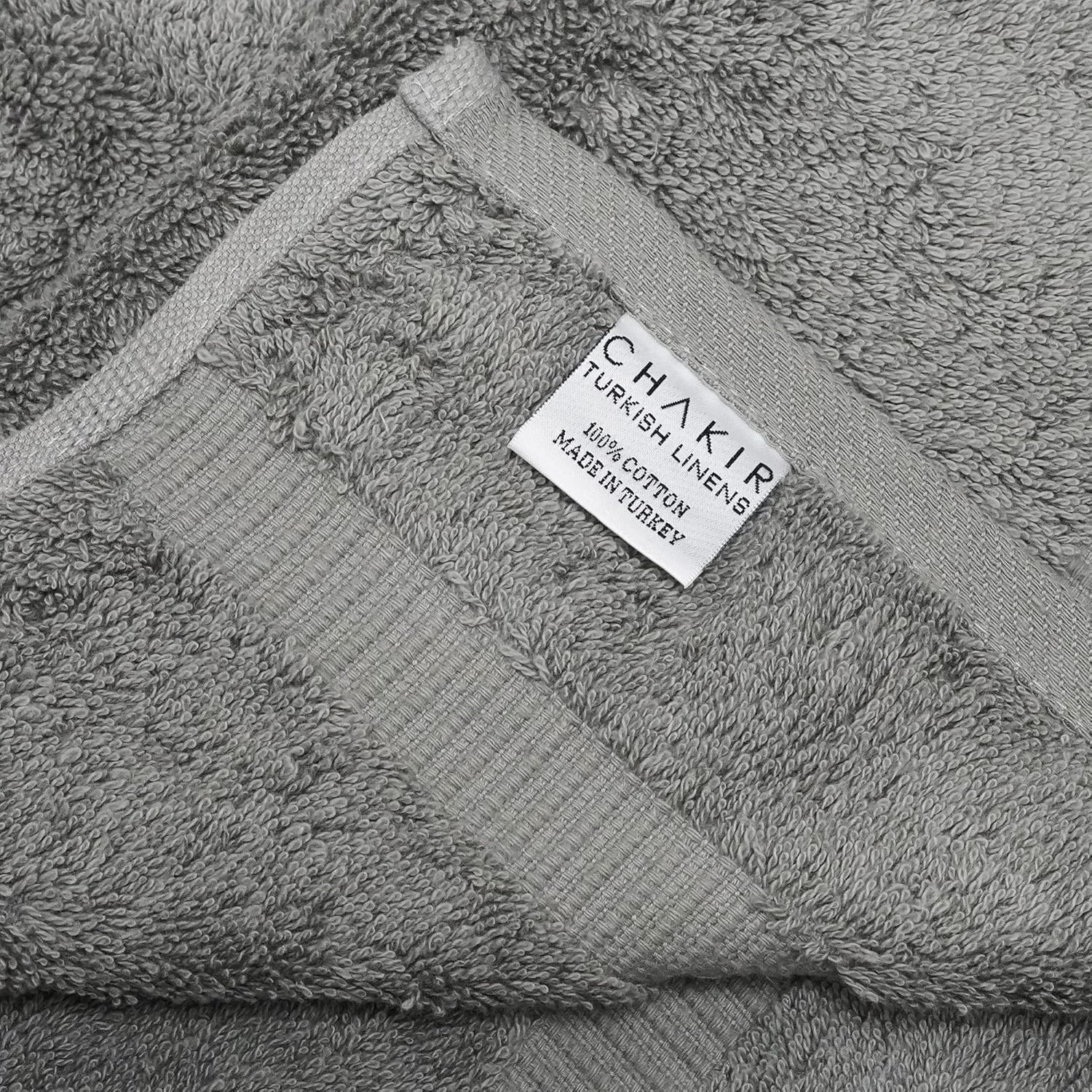 Chakir Turkish Linens Premium Cotton Towels Set Gray 6 Piece