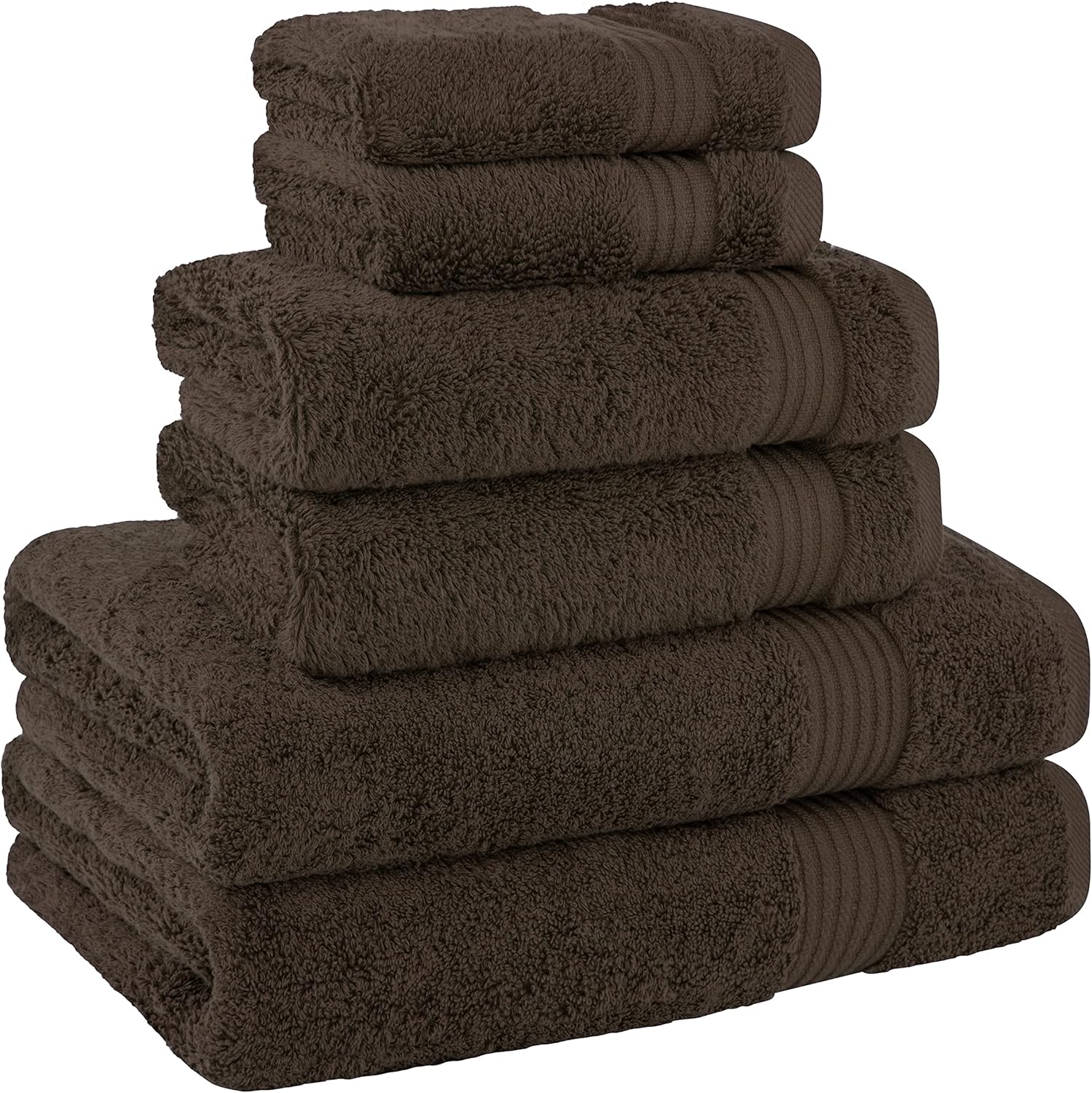 Cotton Paradise 6 Piece Towel Set Brown