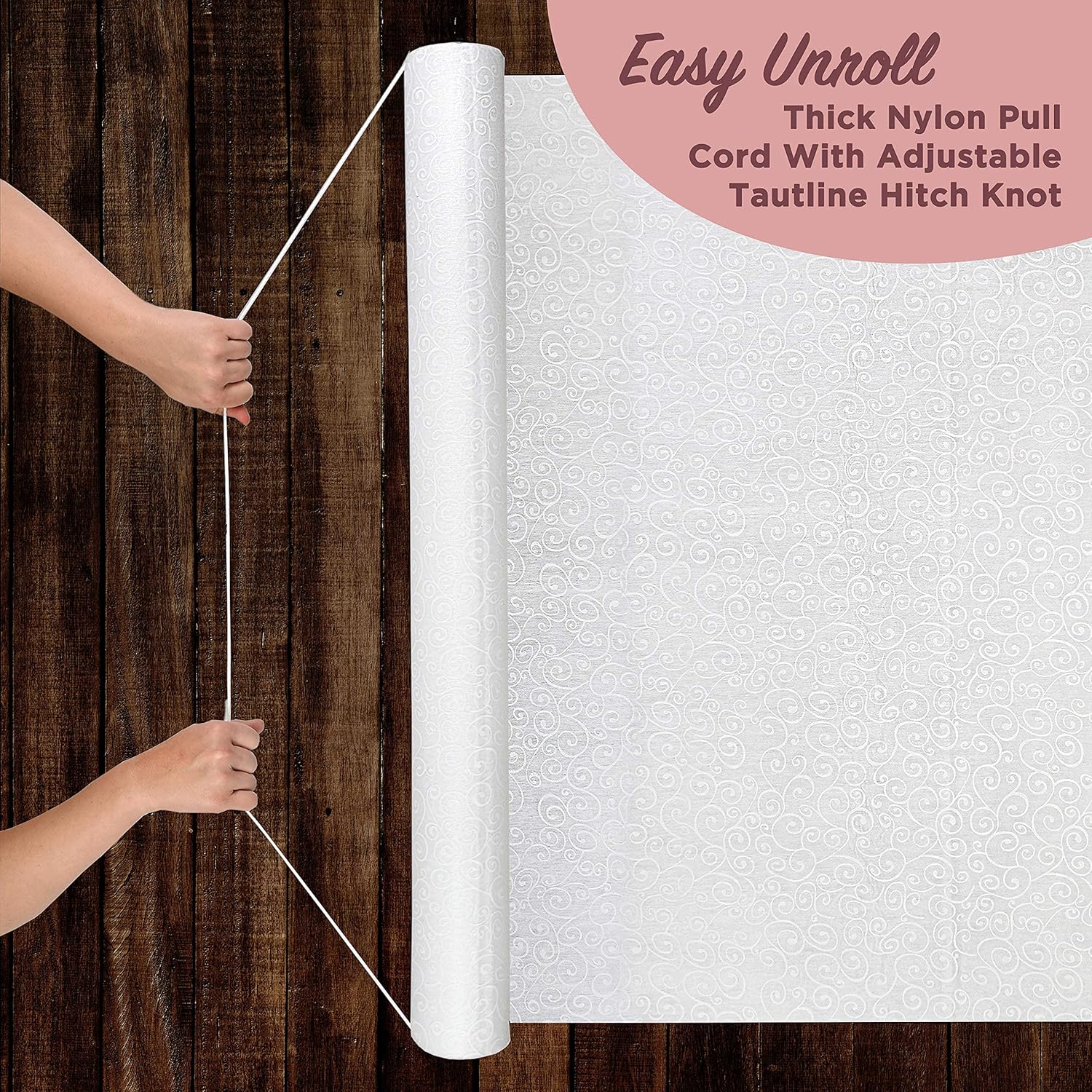 JA Homes White Wedding Aisle Runner - Durable Nylon with Double-Sided Tape