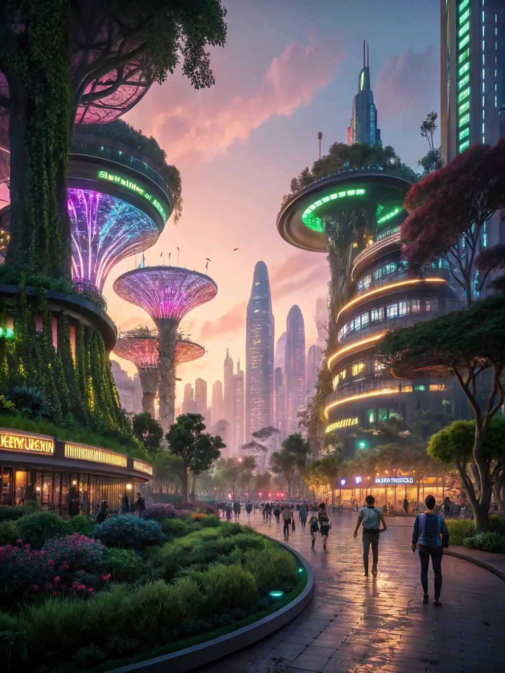 A futuristic cityscape powered by green energy, symbolizing CARBONIS's commitment to innovative and sustainable digital solutions.